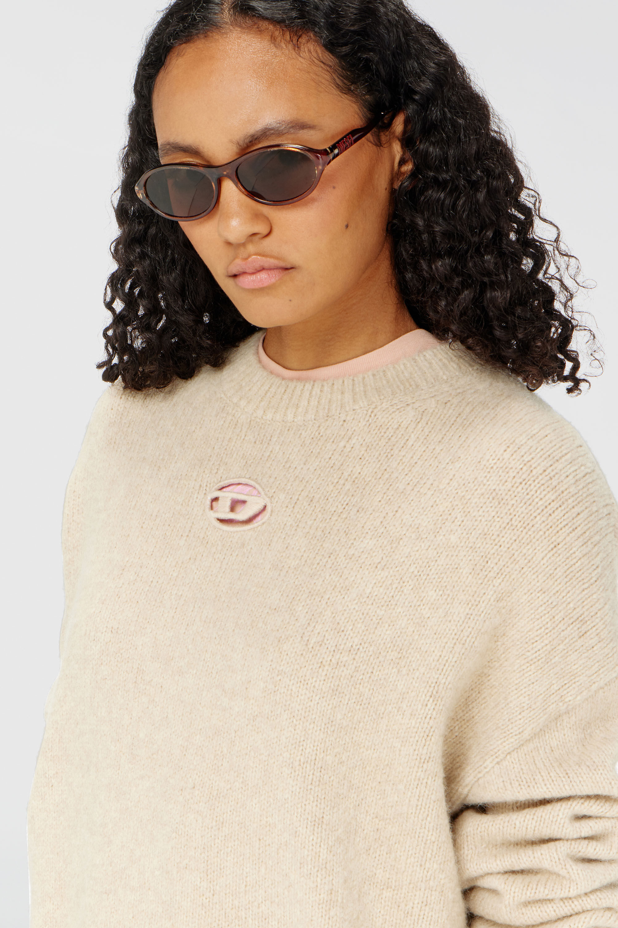 Diesel - M-AREETA, Woman's Jumper in wool and alpaca blend in Beige - 5