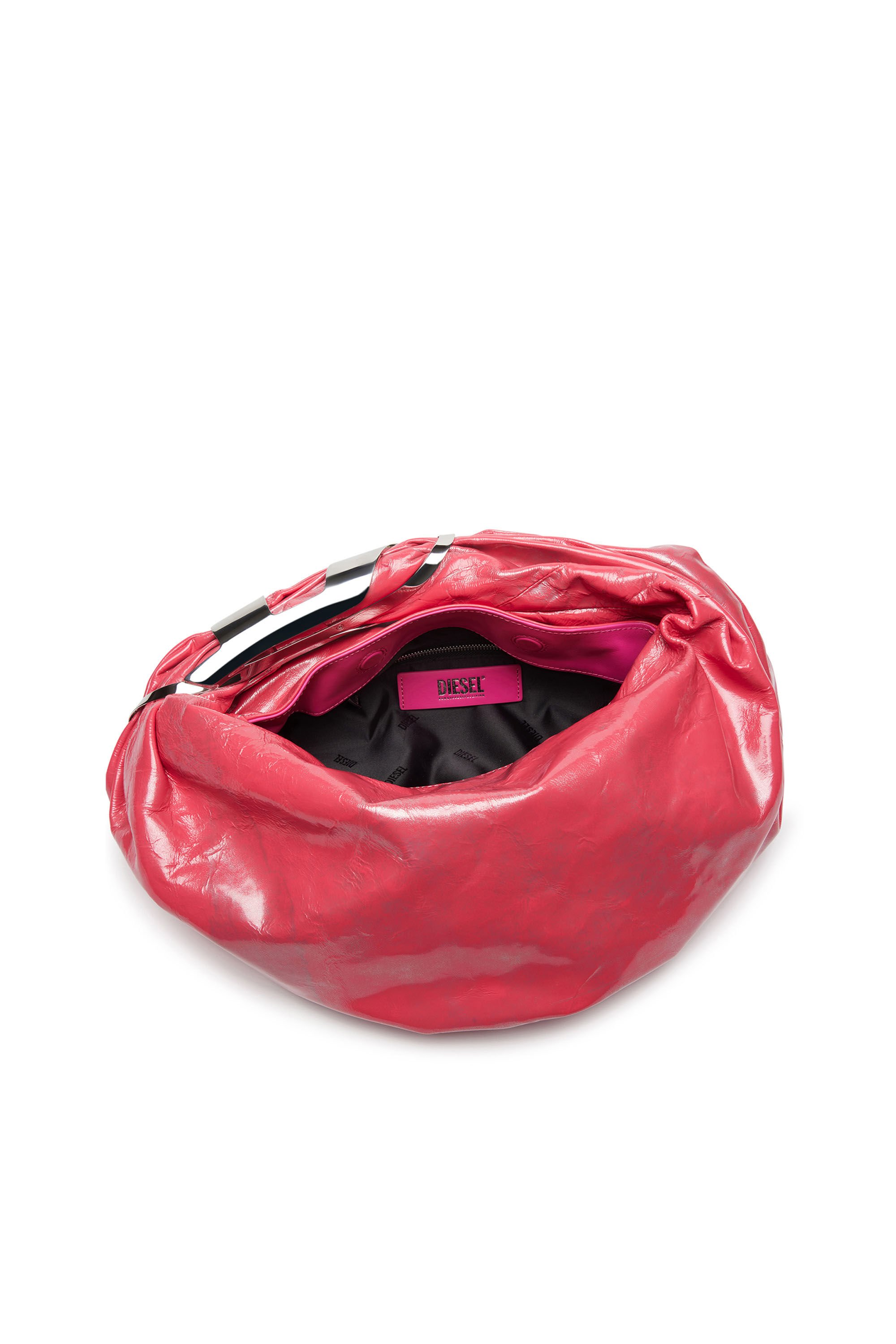 Diesel - GRAB-D HOBO S, Woman Grab-D S-Hobo bag in metallic leather in Pink - Image 5