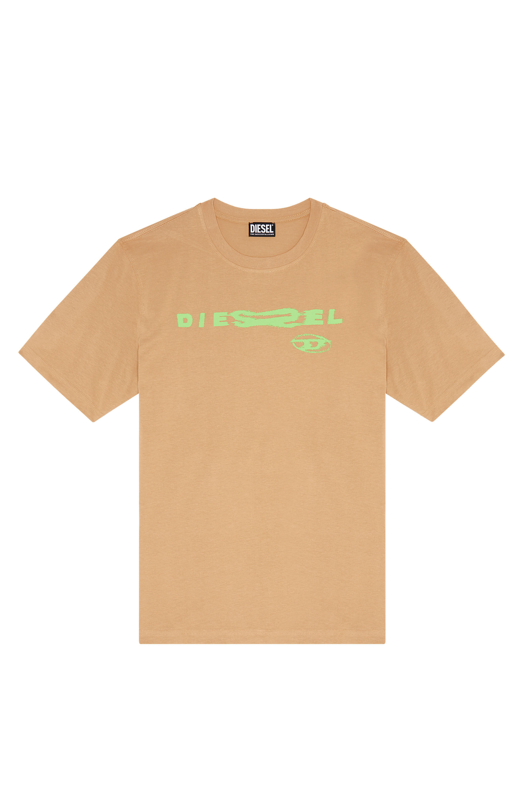 Diesel - T-JUST-G9, Man's T-shirt with distorted logo print in Beige - 2