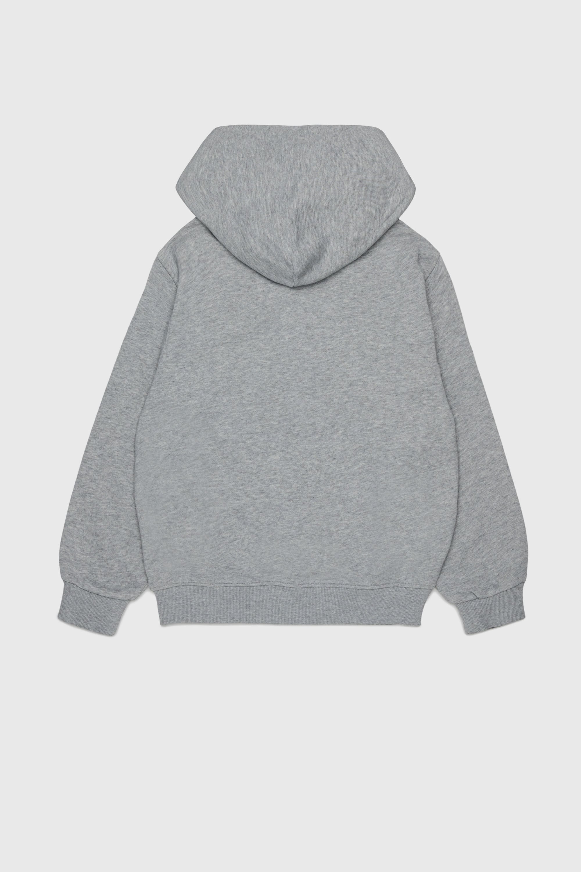 Diesel - SJEANSHOOD OVER, Man's Zip-up hoodie with frayed logo letters in Grey - 2