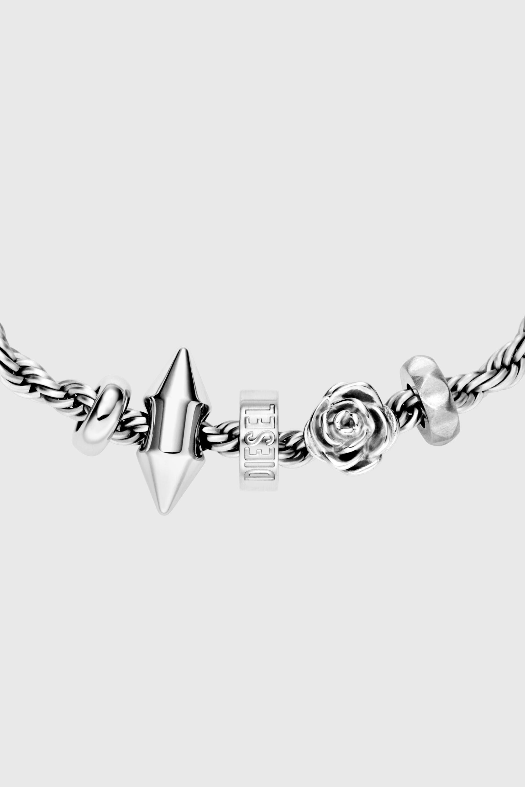 Diesel - DX1622040 JEWELLERY, Unisex's Stainless steel charm bracelet in Silver - 5