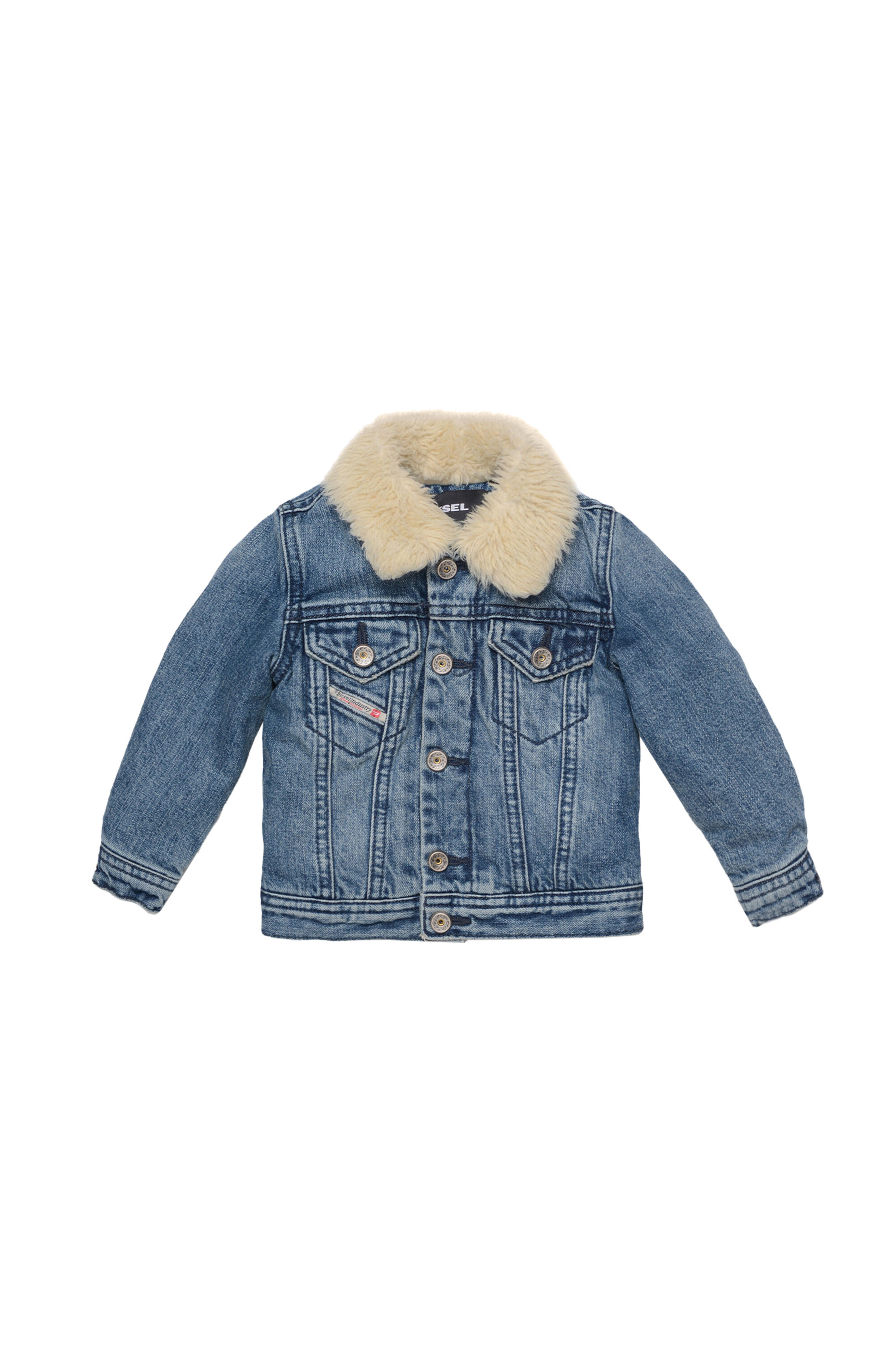 JESKIB Man Teddy fur denim jacket Diesel
