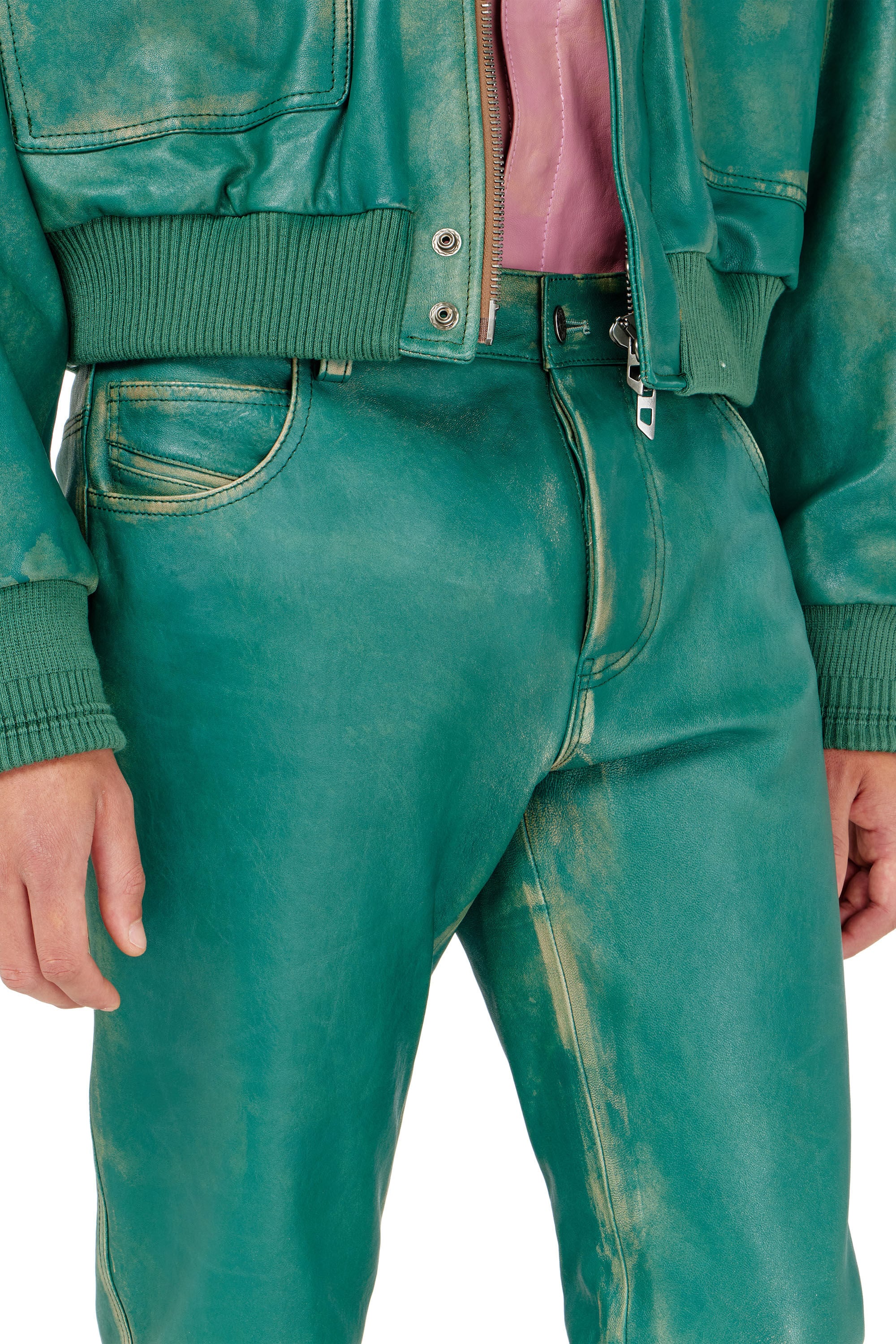 Diesel - P-OCKET, Man's Pants in treated leather in null - 4