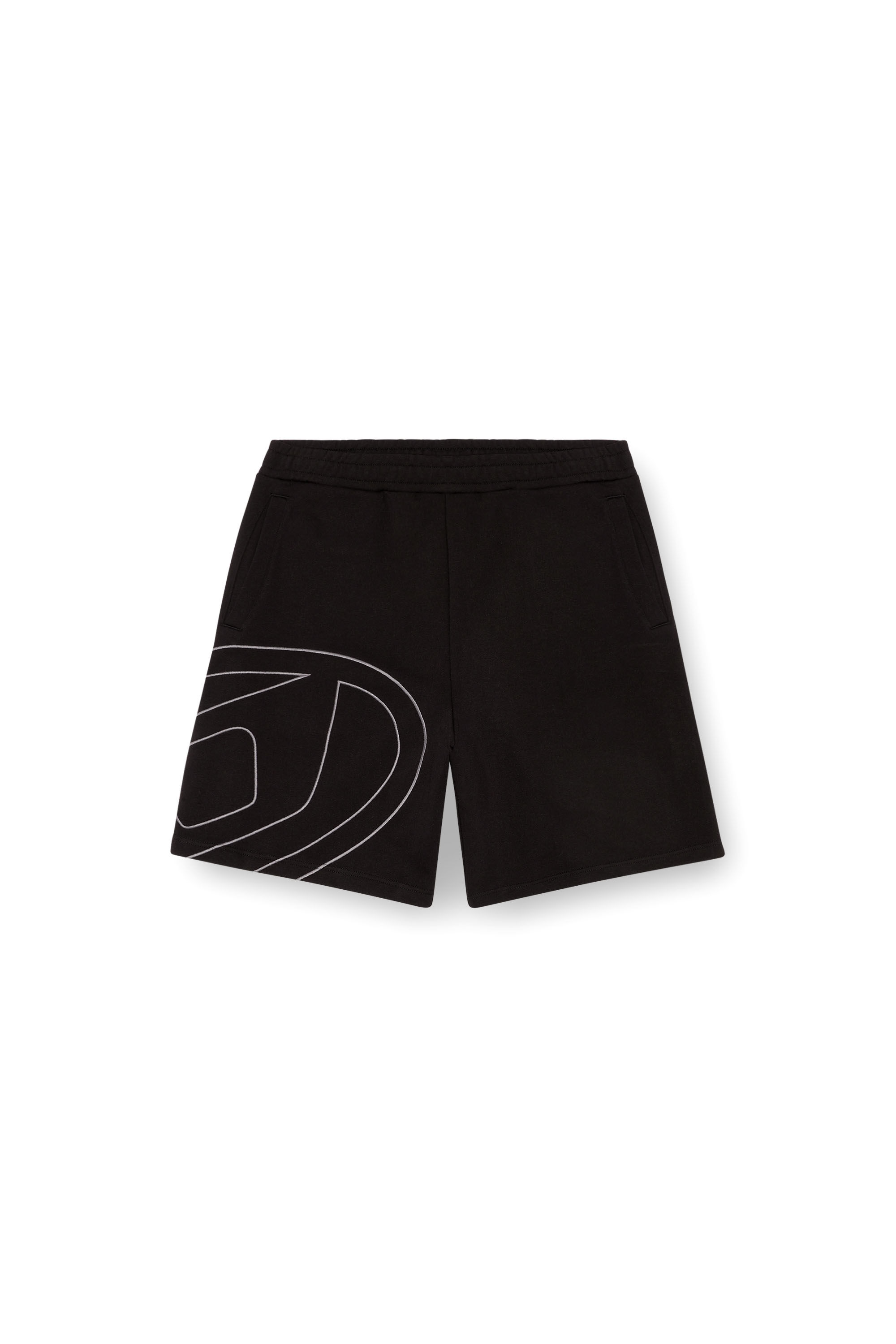 ハーフ・ショートパンツ DIESEL Men Shorts A09099 0GYCJ9XX Black P-CROW-MEGOVAL Man: Sweat shorts with maxi D logo | Diesel