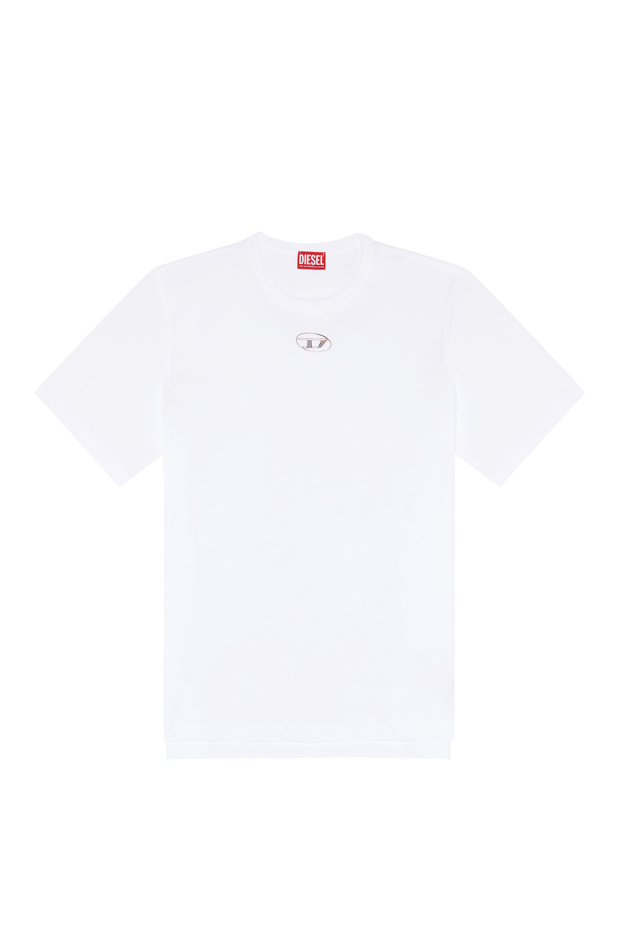 Diesel - T-ADJUST-OD, Man's T-shirt with injection moulded logo in White - 2