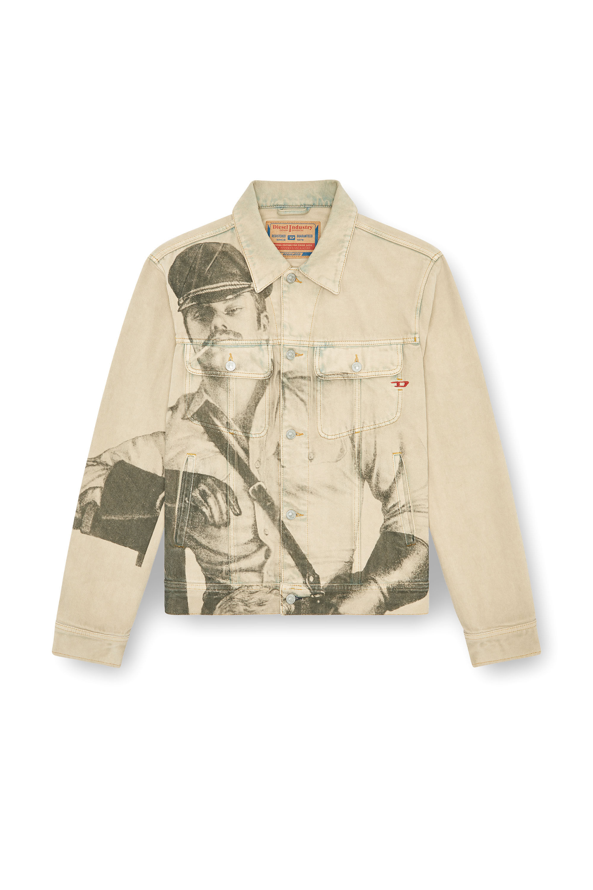 Diesel - PR-D-BARCY-TOF2, Unisex's Trucker jacket with digital print in Beige - 2