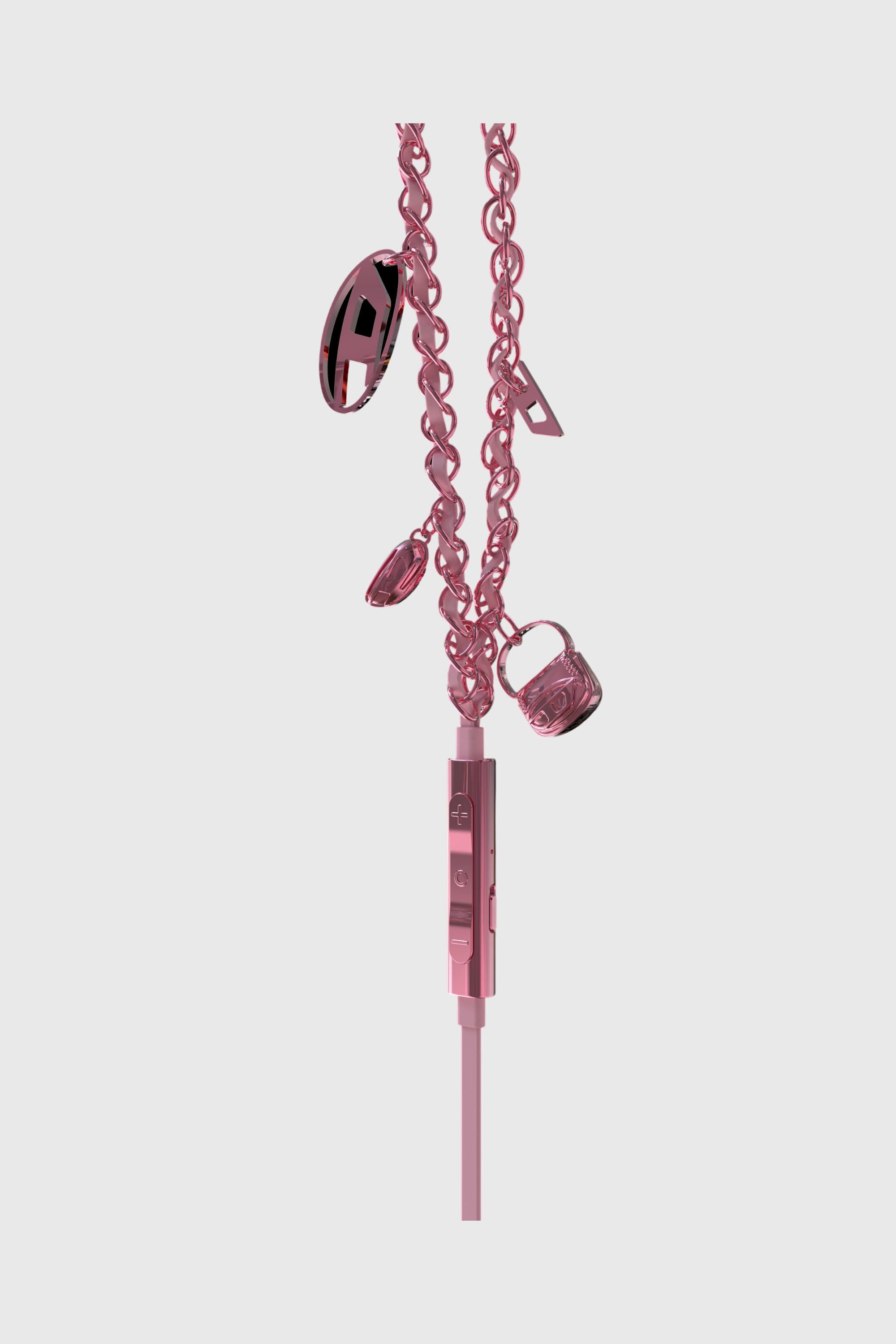 Diesel - 60688 WIRED EARBUDS WIRED EARBUDS, Unisex's Wired Earbuds and charms pink in Pink - 3