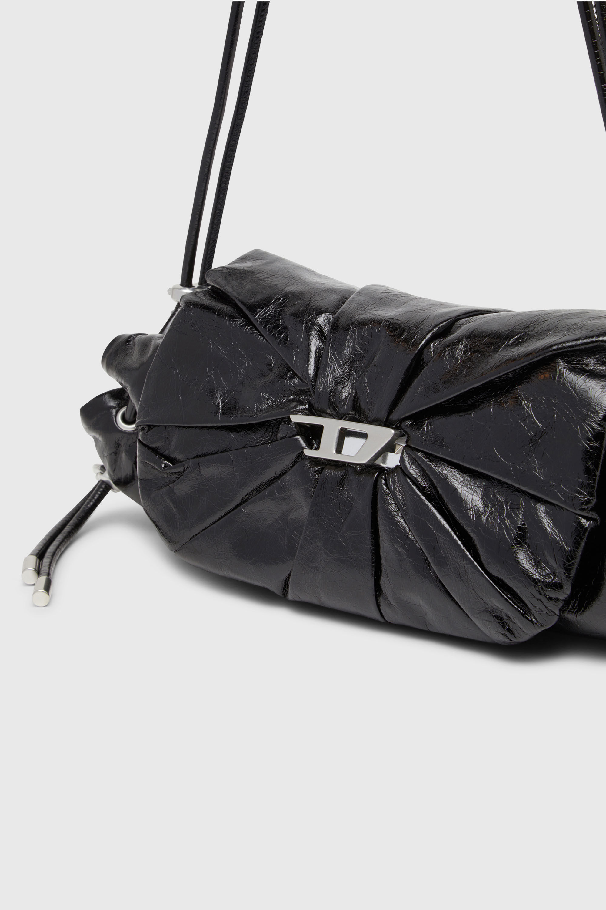 Women's Scrunch-D-Small shoulder bag in shiny scrunched leather