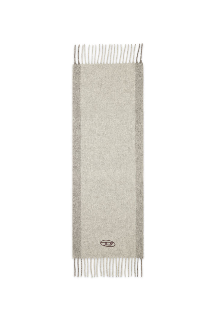 Diesel - S-OLID, Man's Wool-blend scarf with contrast stripes in Grey - 2