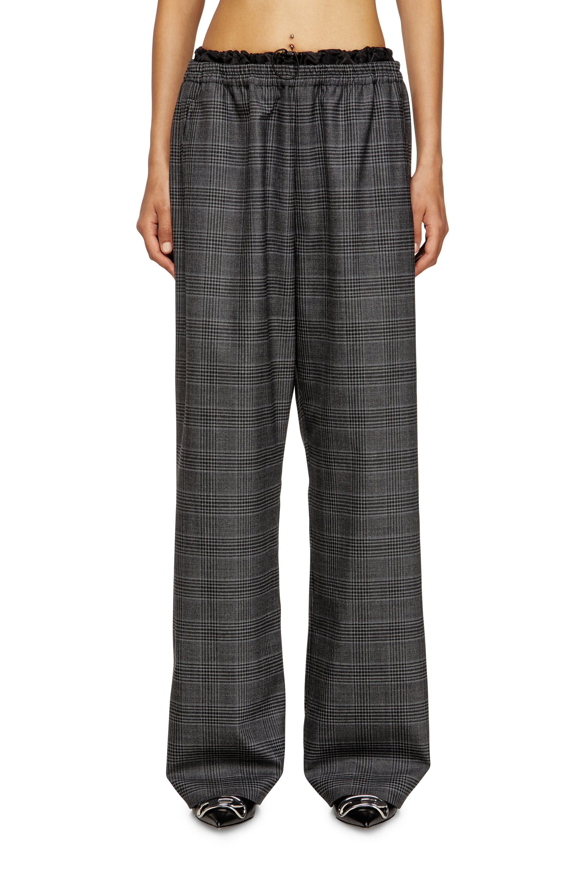 Diesel - P-YRITE, Woman's Wool pants with welt pockets in Black - 3