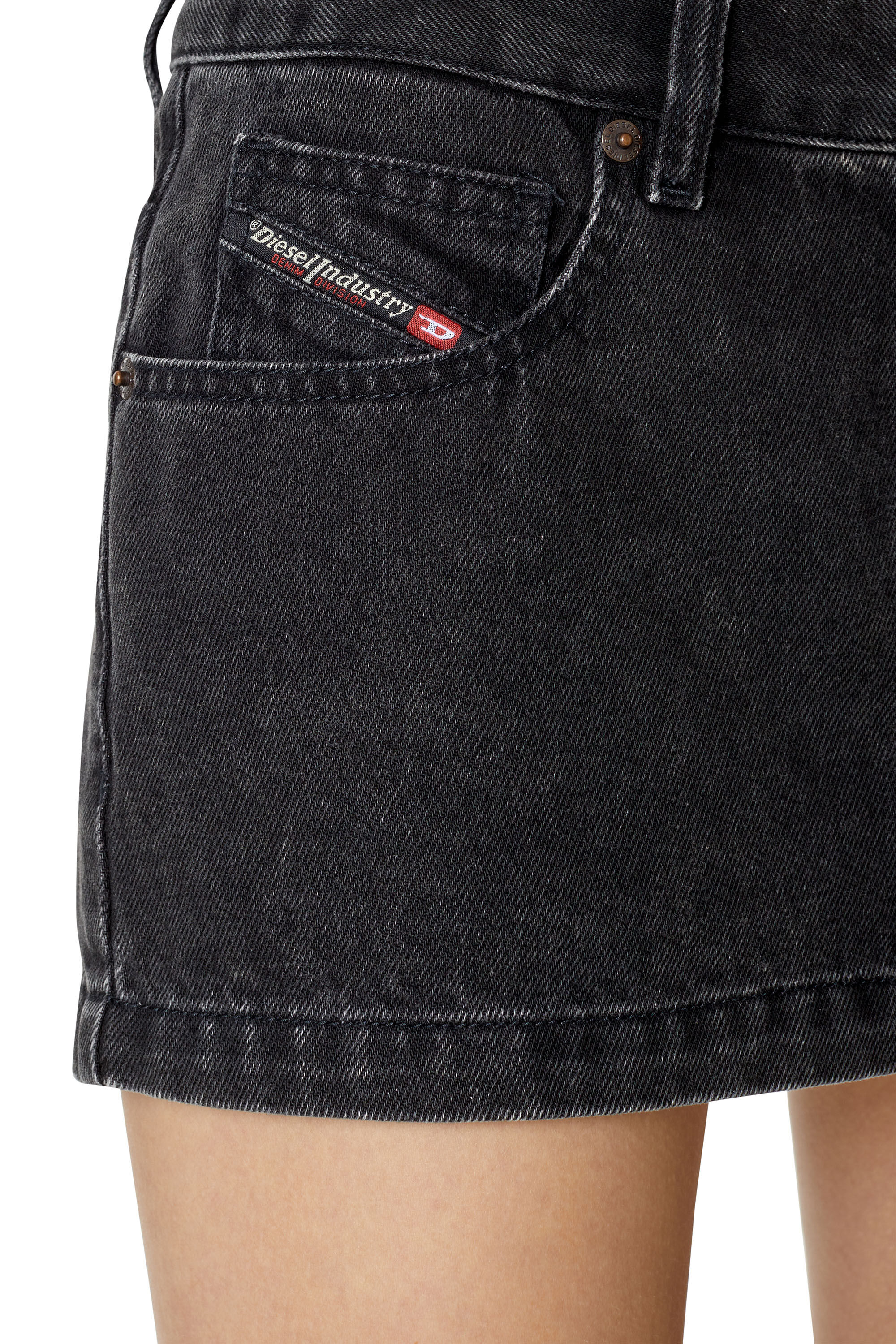Diesel - DE-RON MINI SKIRT, Black/Dark grey - Image 6