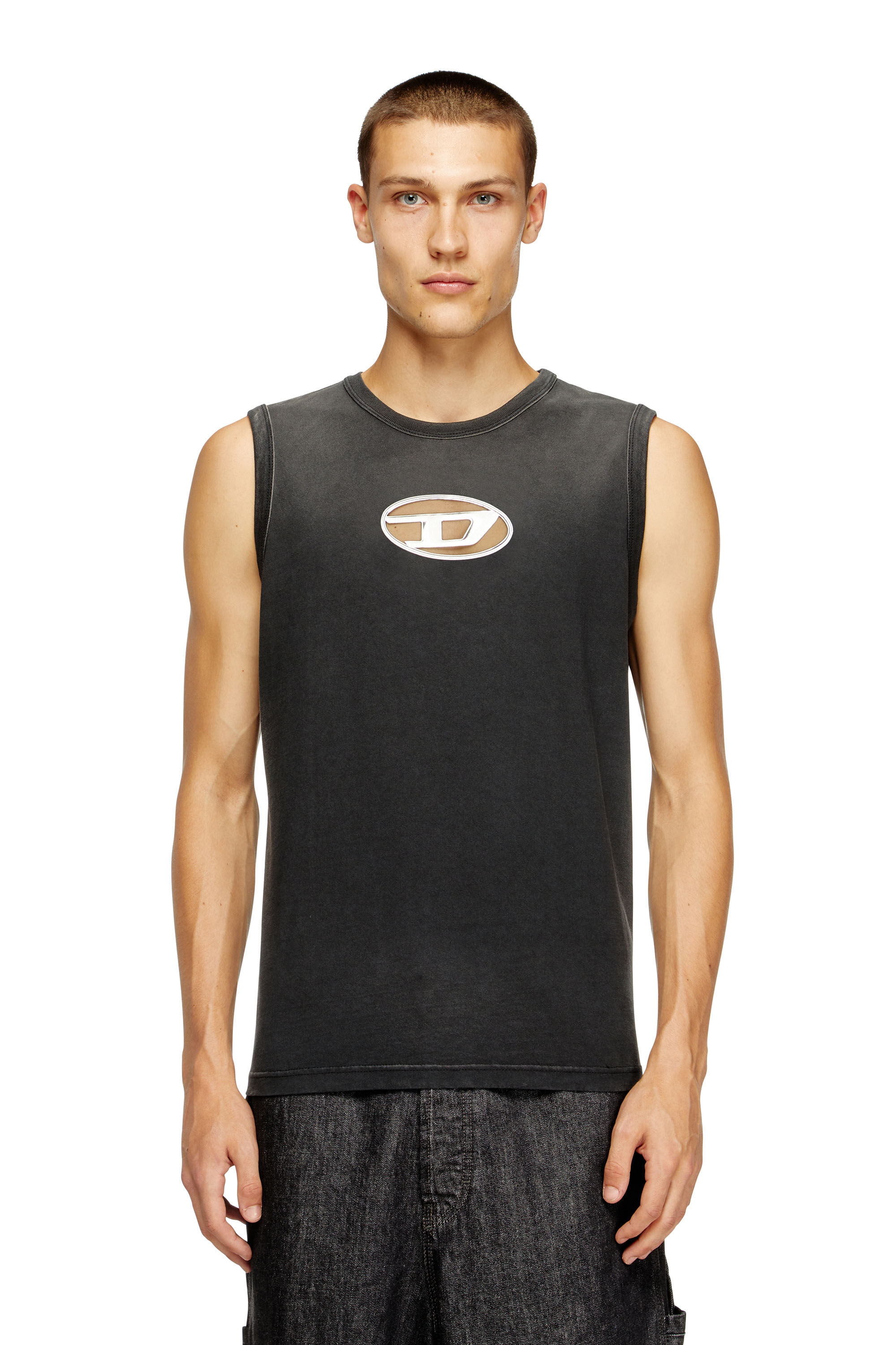 T-LIFTY-D Tank top with mini D logo patch｜ブラック｜メンズ