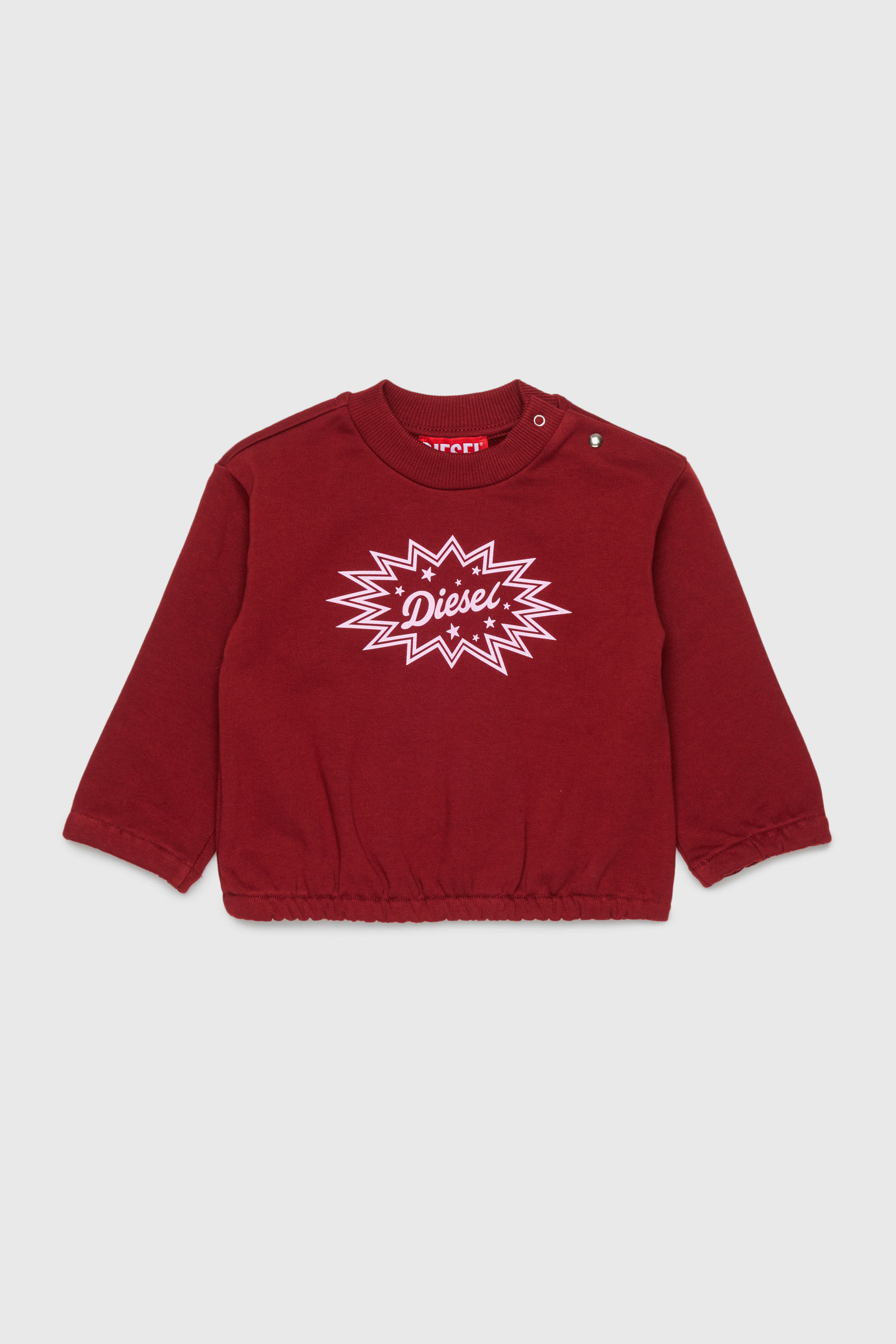 Diesel - SFUMB, Woman's Cotton sweatshirt with starburst logo print in Red - 1