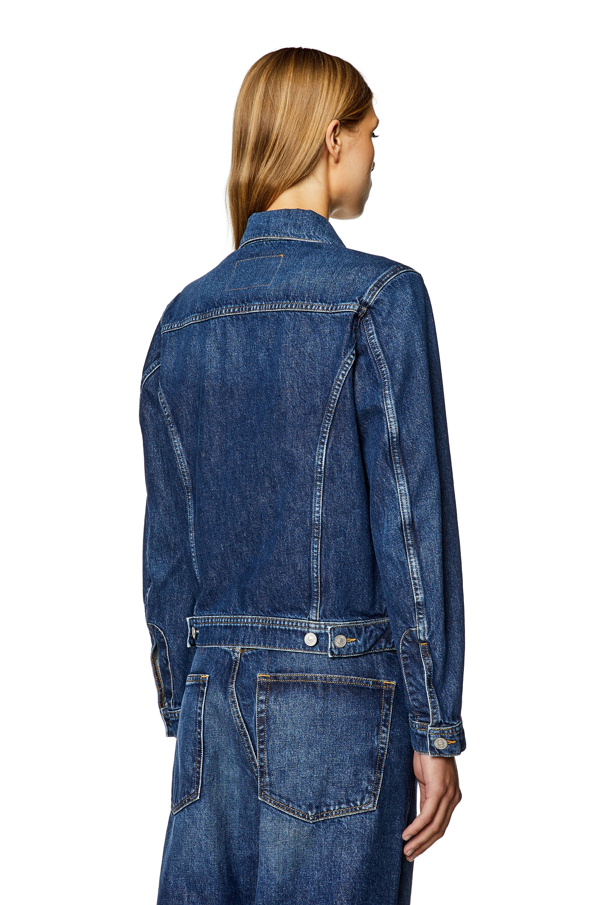 Diesel - DE-BONNY, Woman's Trucker jacket in denim in Dark Blue - 4