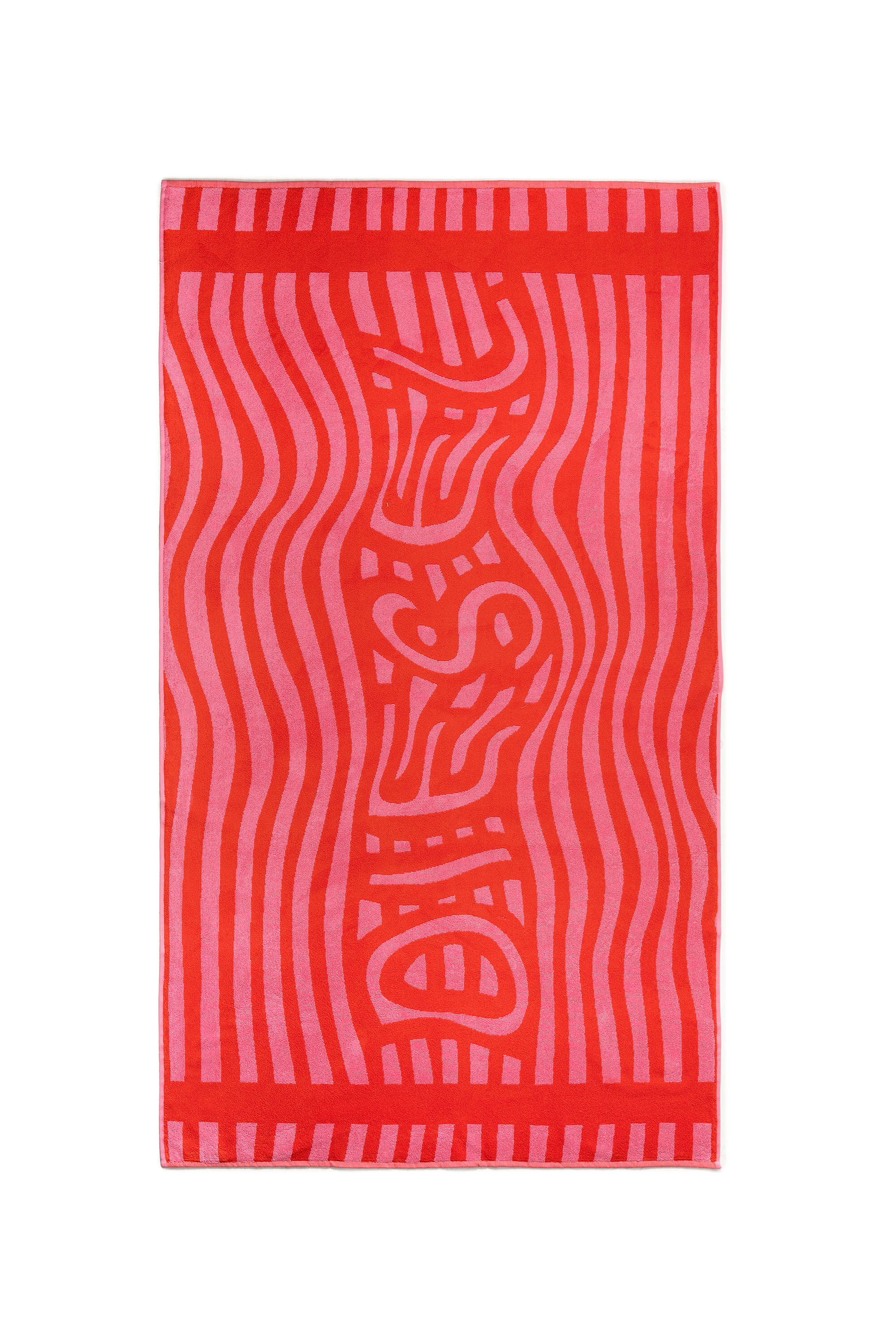 Diesel - 1018163  STRIPES PINK/RED TOWEL, Unisex's Terry towel 100x180 cm in Red - 1