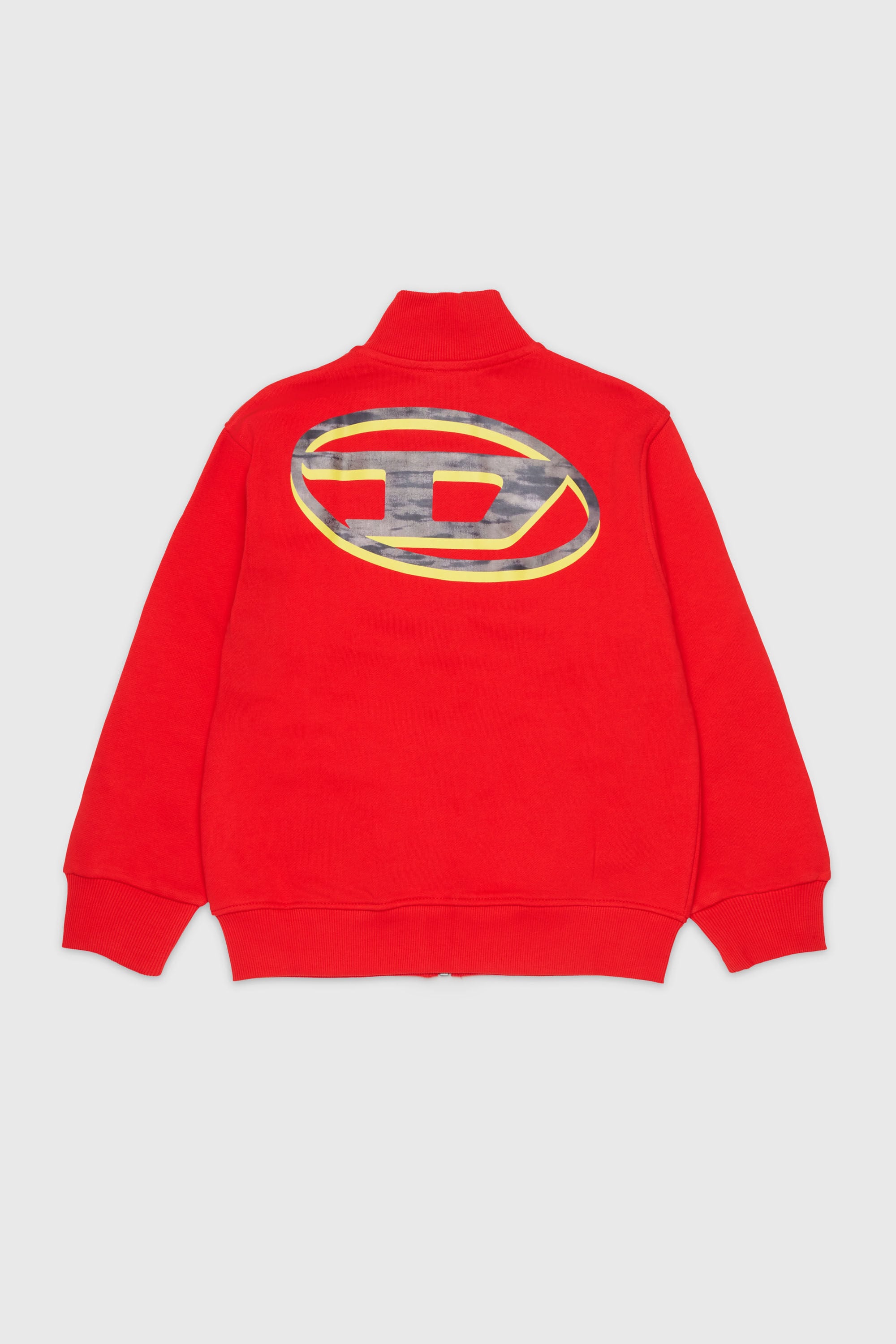 Diesel - SVELLYZIP OVER, Man's Zip-up sweatshirt with two-tone Oval D print in Red - 2