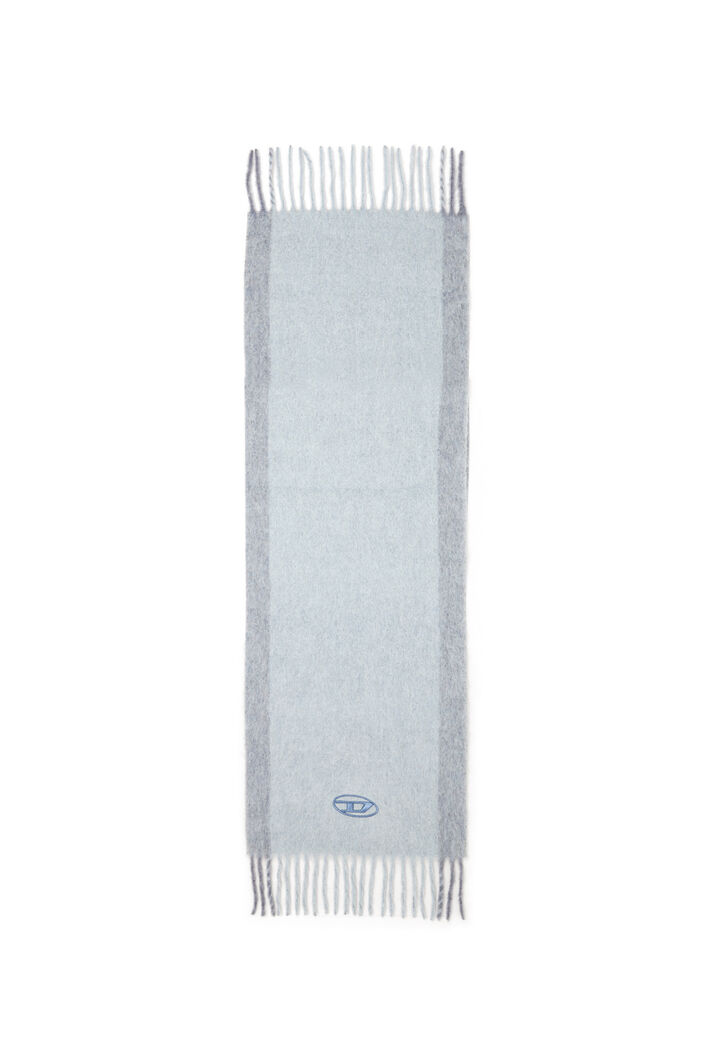 Diesel - S-OLID, Man's Wool-blend scarf with contrast stripes in Light Blue - 2