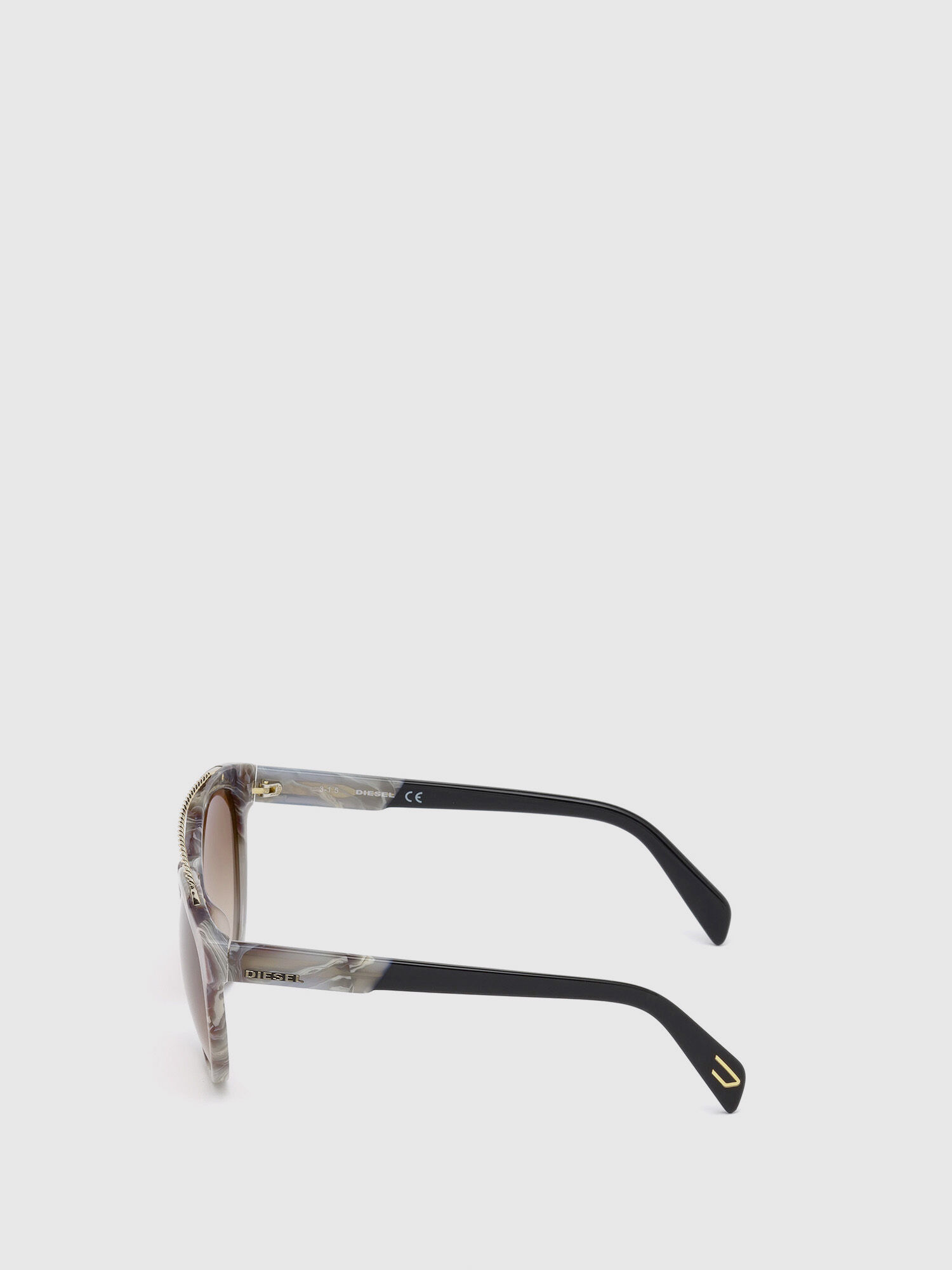 Diesel - DM0189, Unisex's Eyewear with fine metal torchon insert in Grey - 3