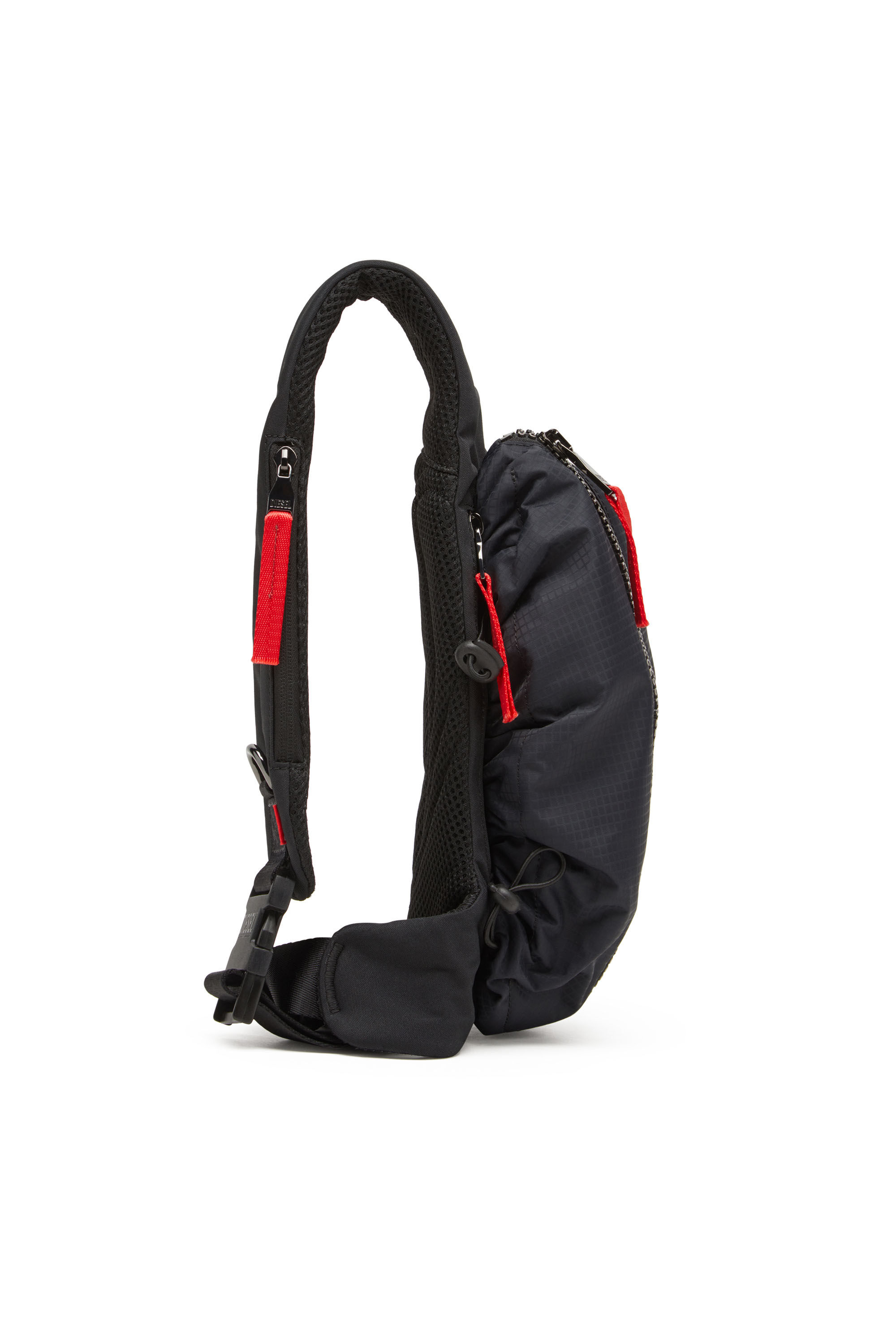 Men's Zip-D-Sling bag in check-jacquard shell | Black | Diesel