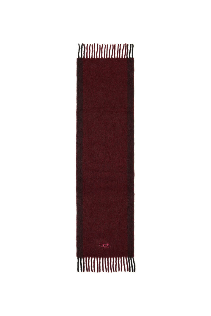 Diesel - FR-S-OLID, Unisex's Jacquard wool scarf in burgundy in Burgundy - 2