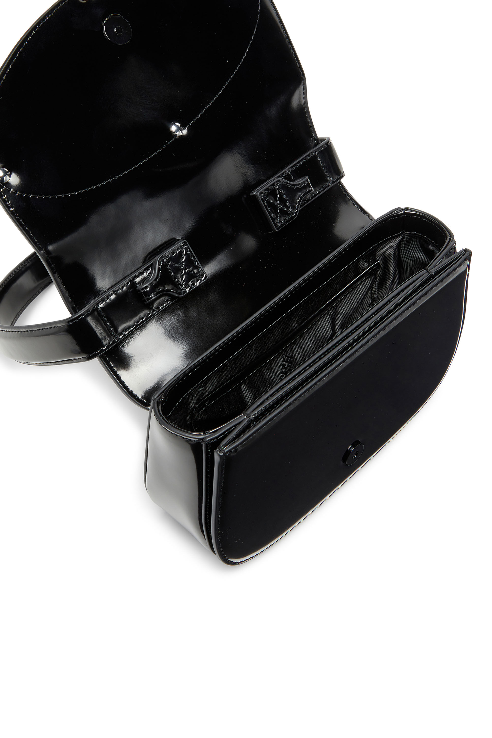 DIESEL ディーゼル 1dr ショルダーバッグ 黒 Women's 1DR-Iconic shoulder bag in mirrored leather | Black | Diesel