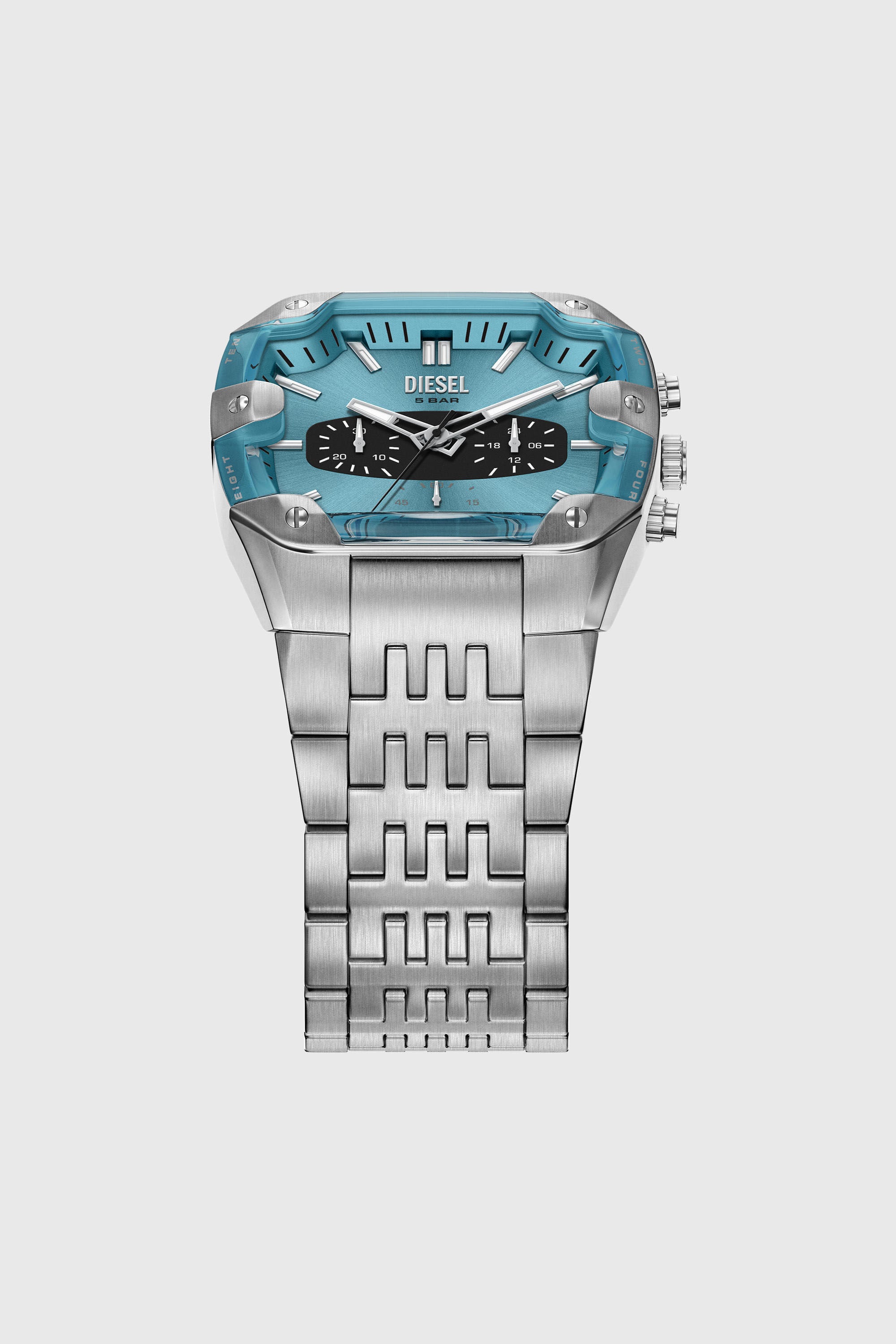 Men's Spiked cushion stainless steel watch | Silver | Diesel EE