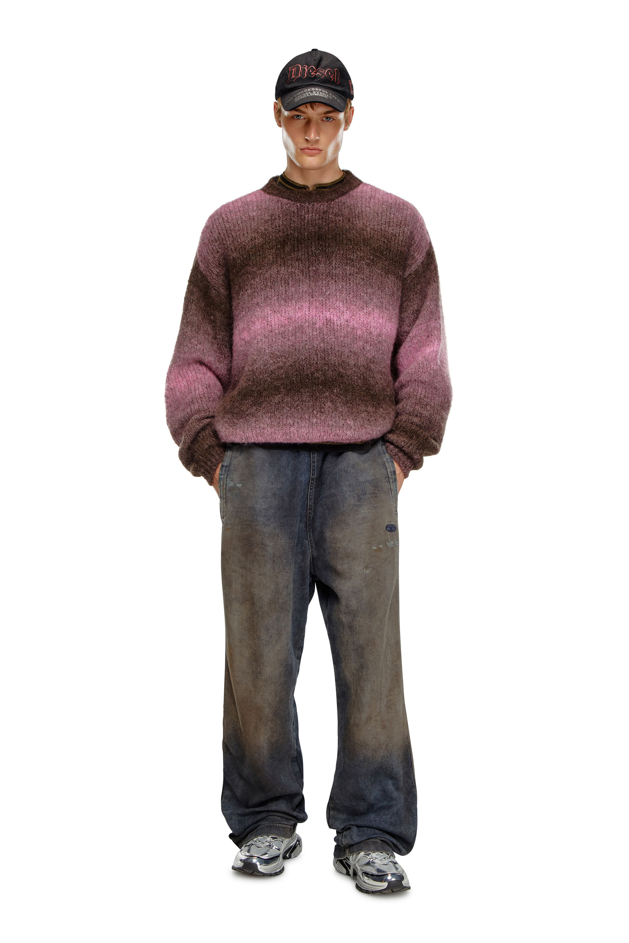 Diesel - K-RASTA, Man's Dégradé jumper in alpaca blend in Violet - 1