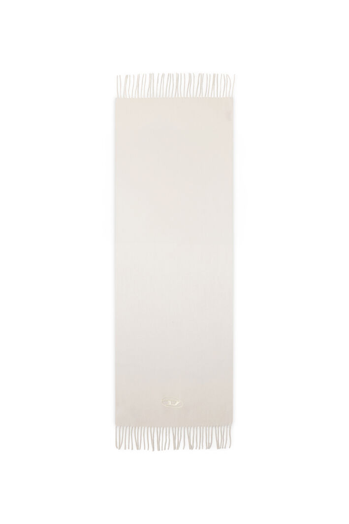 Diesel - S-IMON-D-LONG, Man's Wool-blend scarf with fringed edges in White - 2