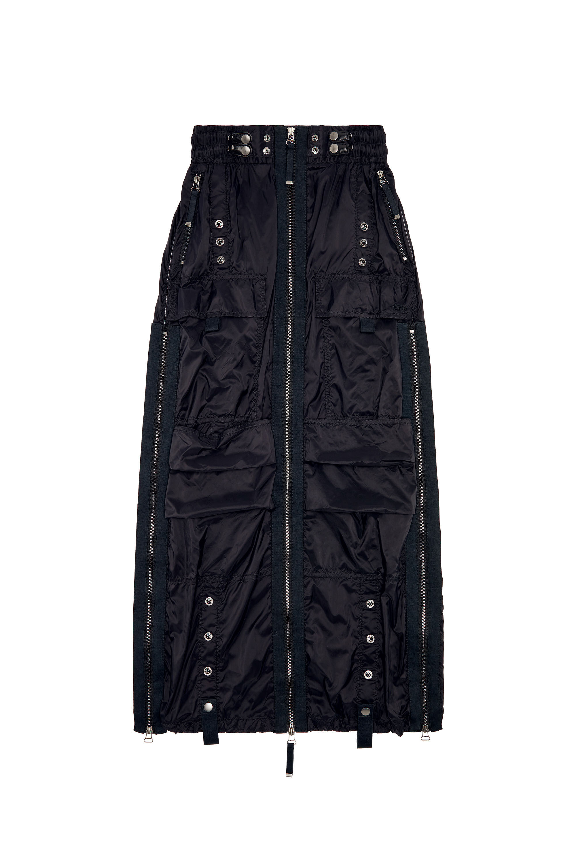 Diesel - O-CREP, Woman Long skirt with cargo pockets in Black - Image 2