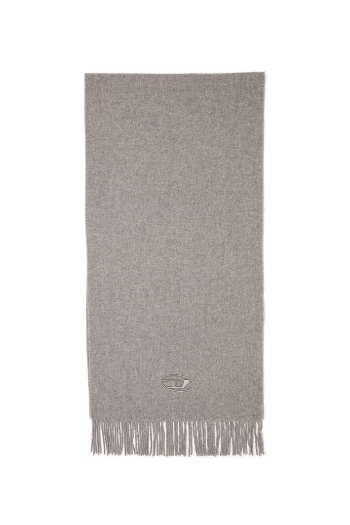 Diesel - S-IMON-D-LONG, Man's Wool-blend scarf with fringed edges in Grey - 1
