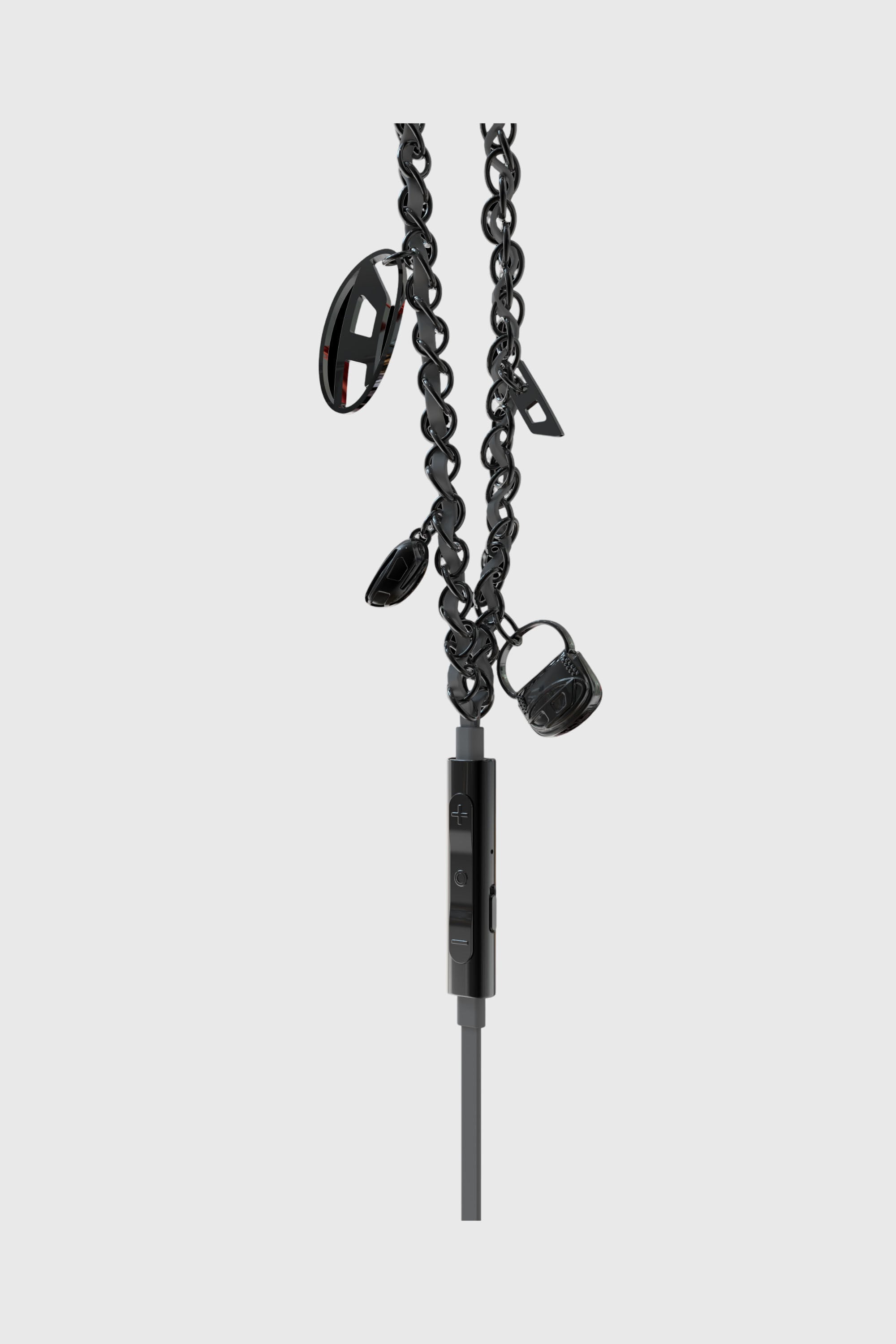 Diesel - 60686 WIRED EARBUDS WIRED EARBUDS, Unisex's Wired Earbuds and charms black in Black - 3