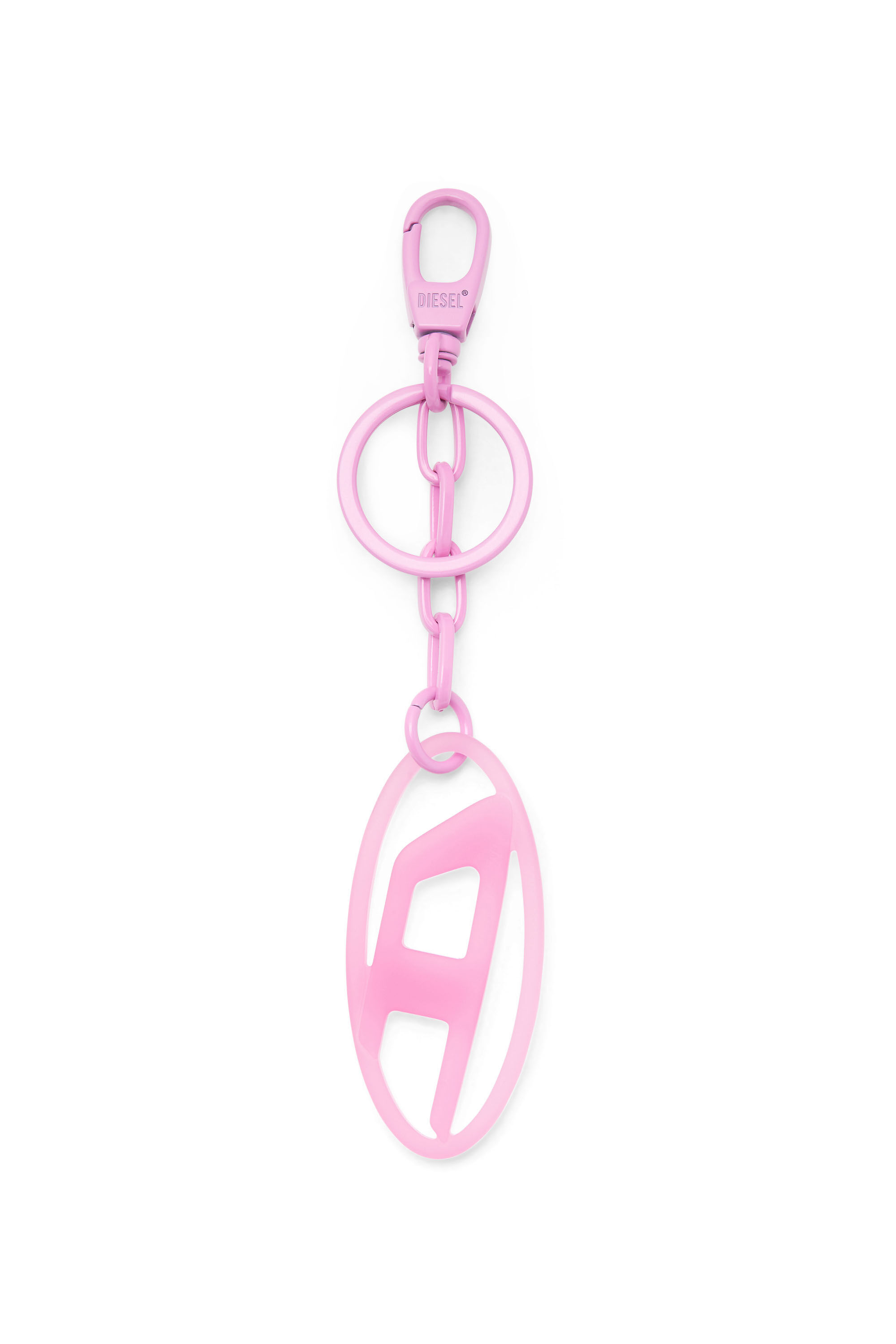 Diesel - OVAL D CHARM, Unisex's Oval D charm/key ring in metal and resin in Pink - 2