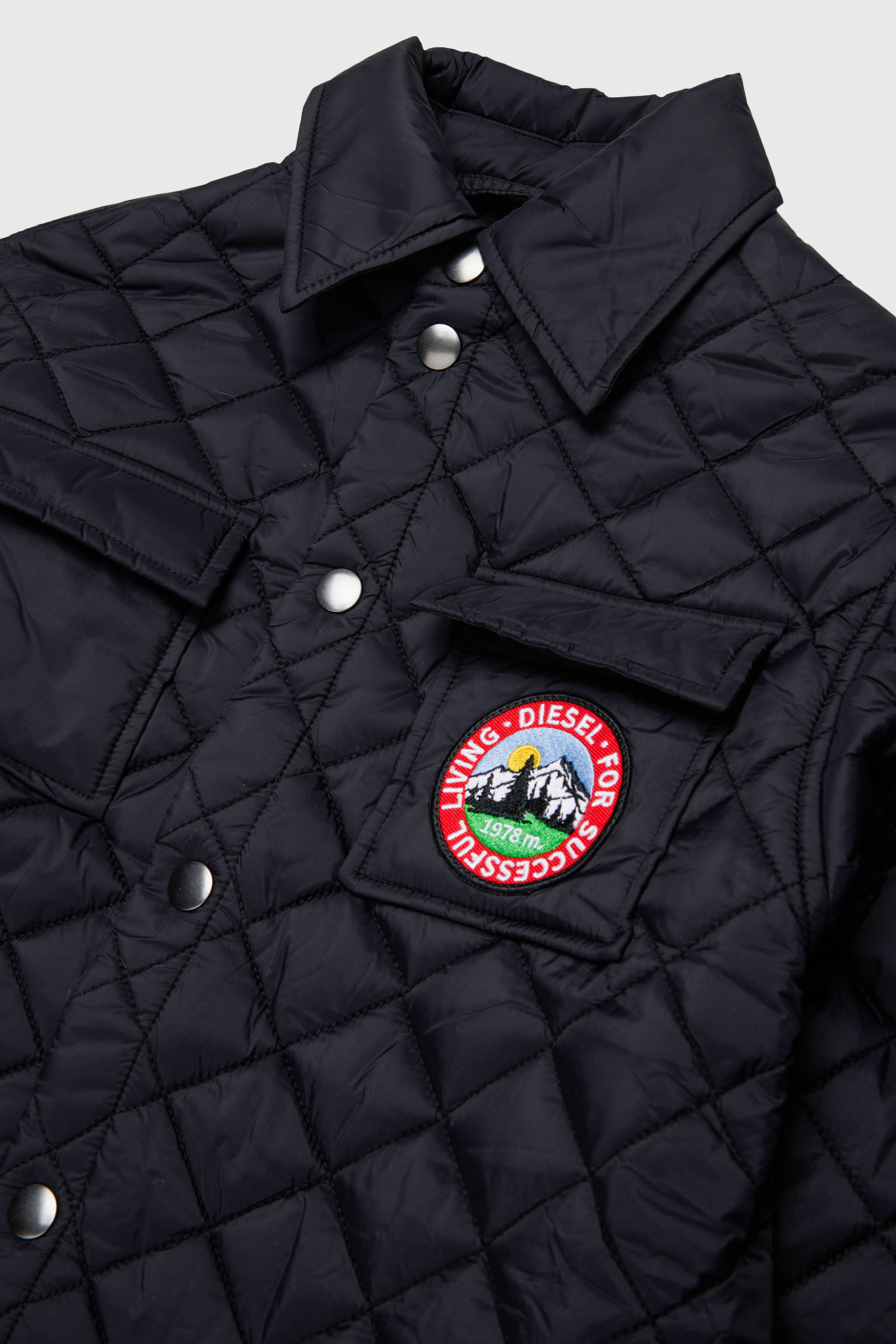 Diesel - JMONTY, Unisex's Shirt jacket in quilted nylon in Black - 3