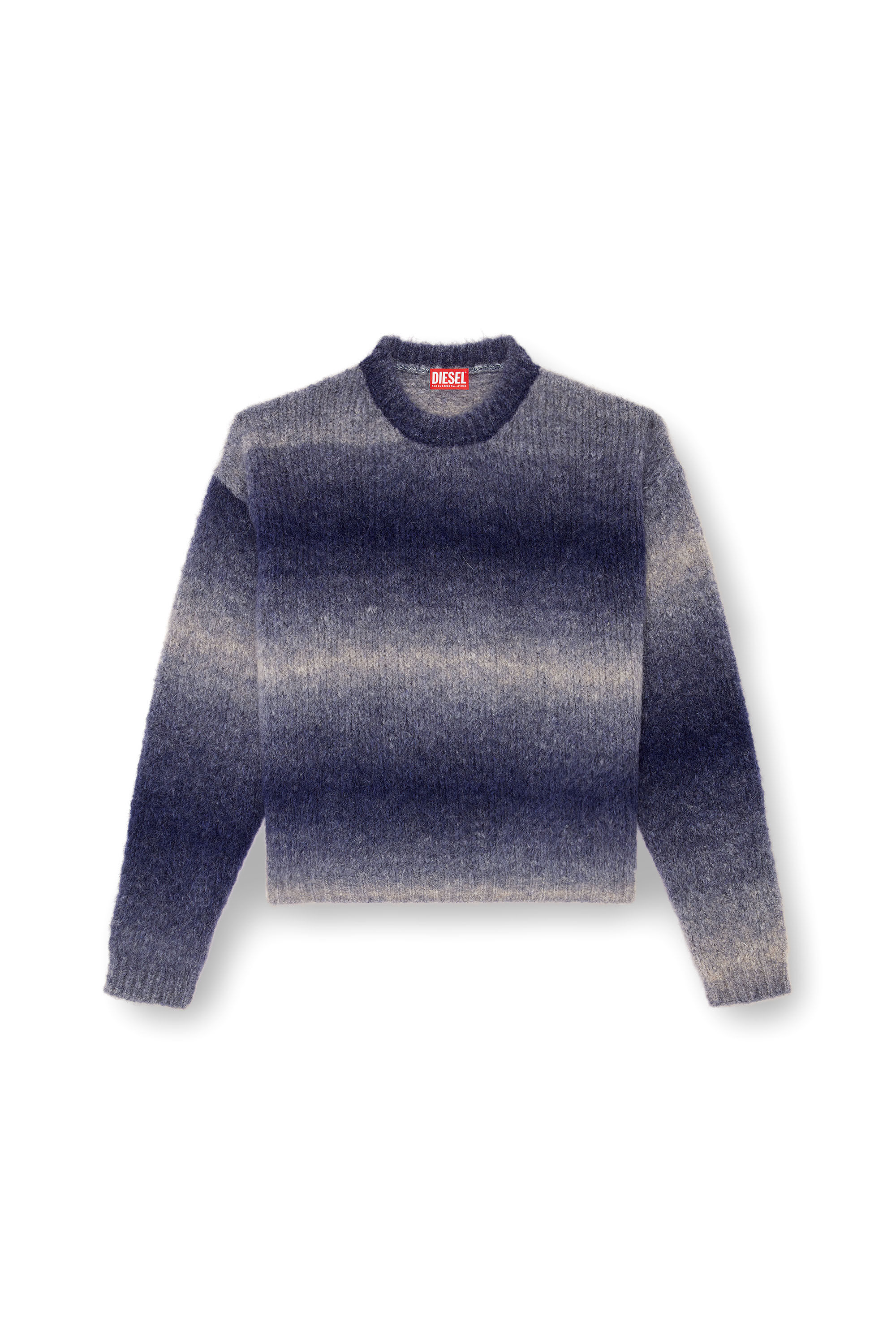 Diesel - K-RASTA, Man's Dégradé jumper in alpaca blend in Dark Blue - 2