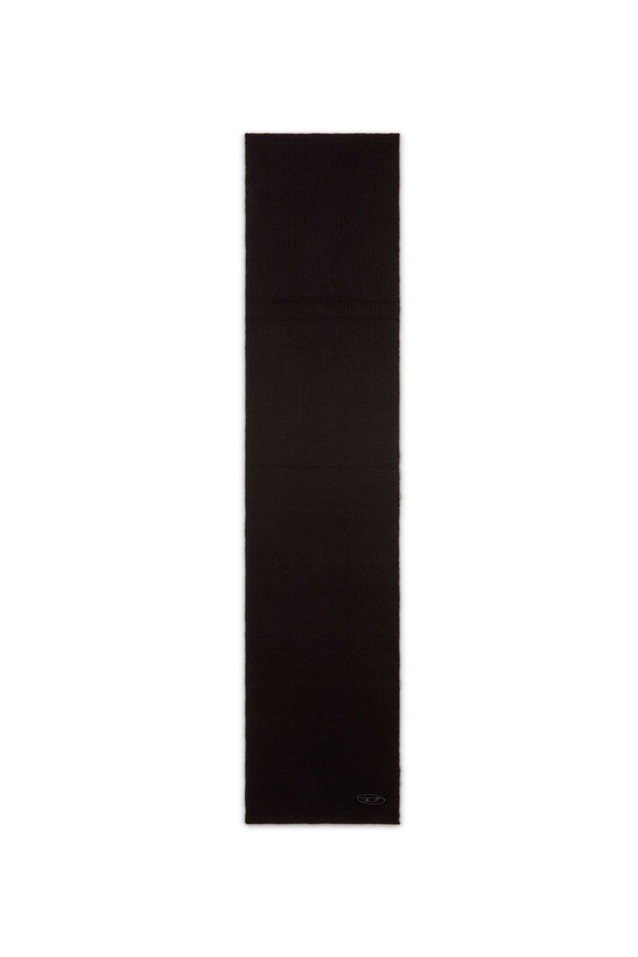 Diesel - K-CODER SCARF, Unisex's Ribbed wool-blend scarf in Black - 2
