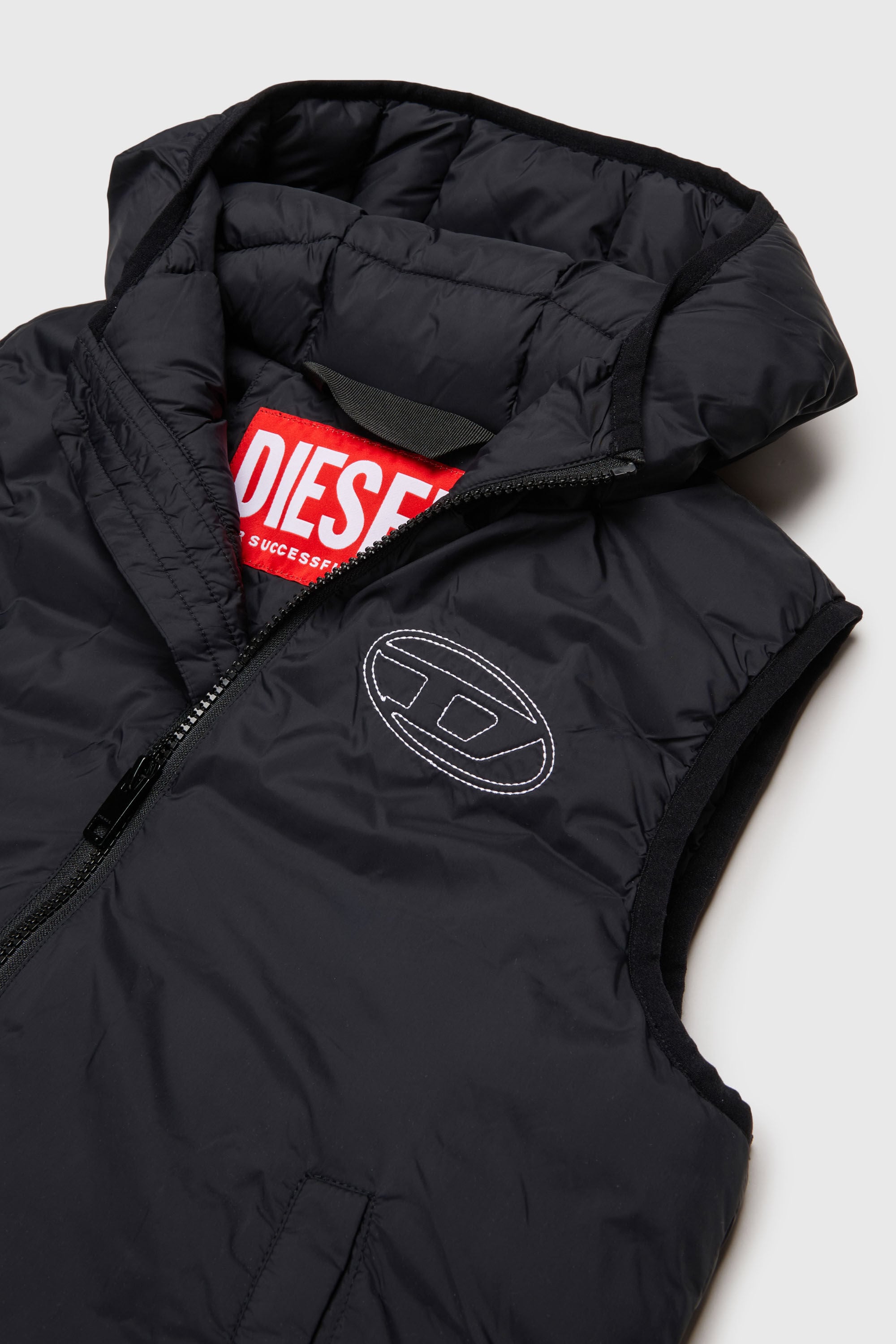 Diesel - JOSIP, Unisex's Hooded vest in padded nylon in Black - 3