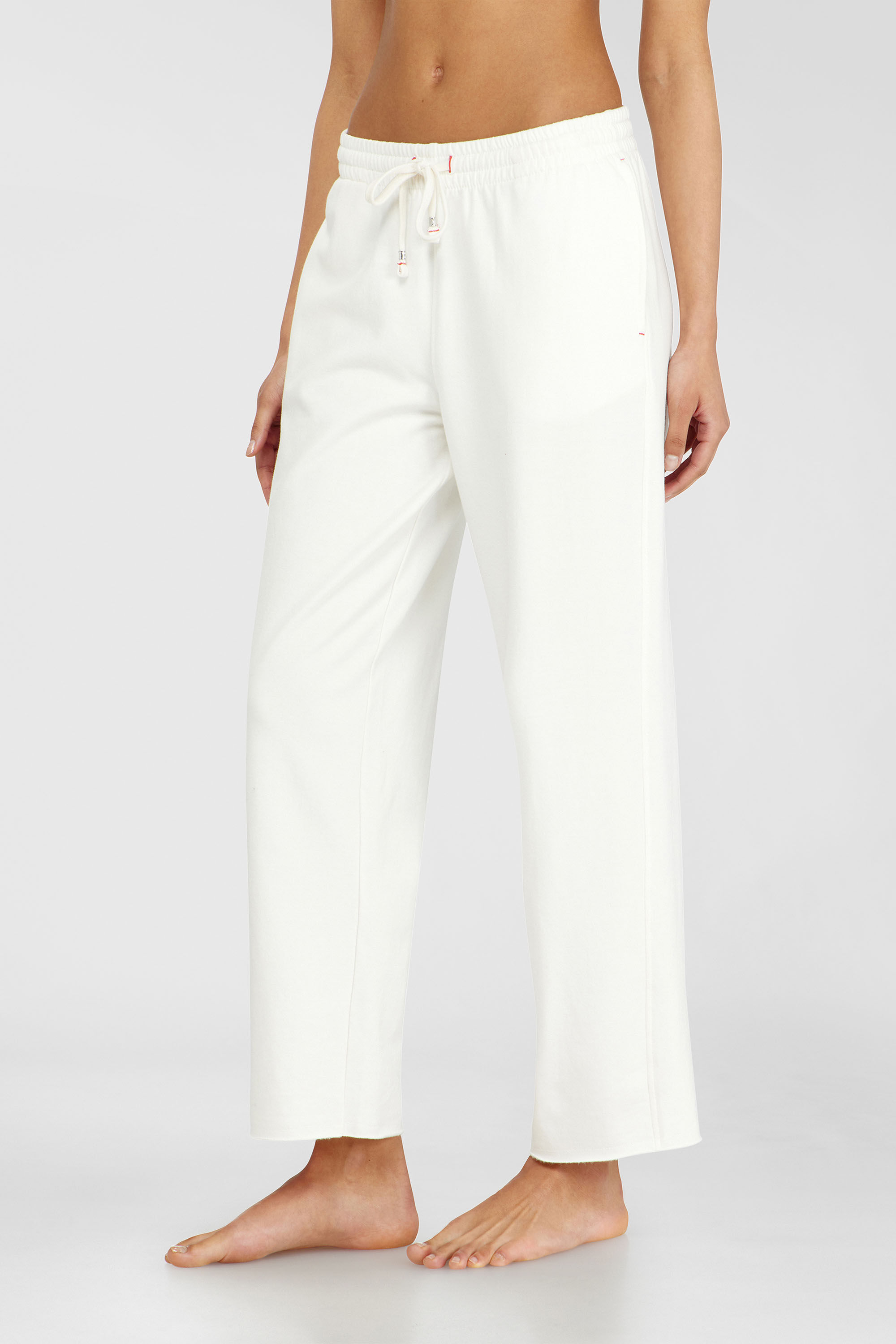 Diesel - INDRA-D-CORE, Woman's Peached sweatpants with raw hems in White - 3