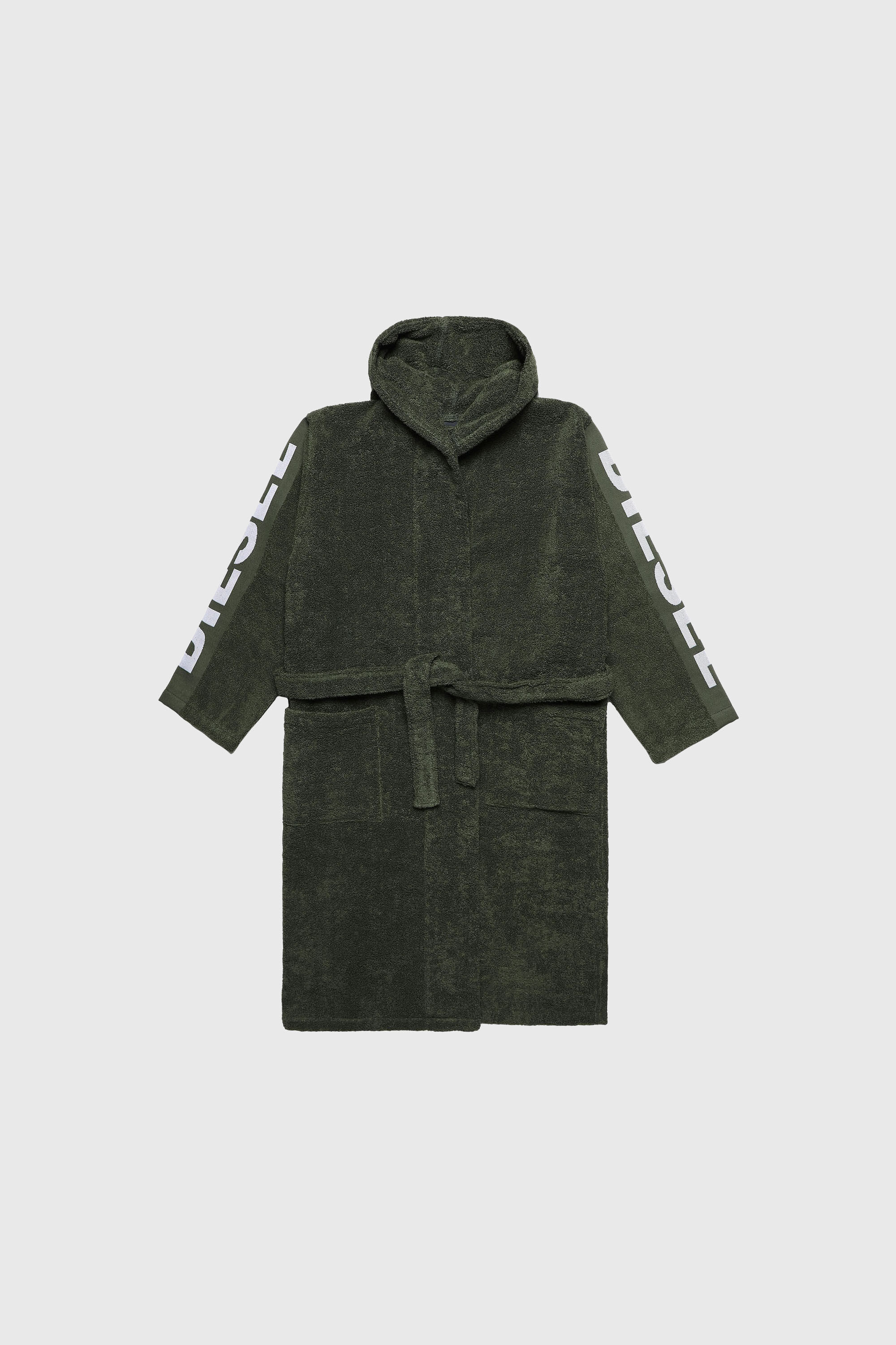Diesel - ACC  SPORT LOGO CAP L/XL, Unisex's Bathrobe with hood SPORT LOGO, L/XL in Green - 2