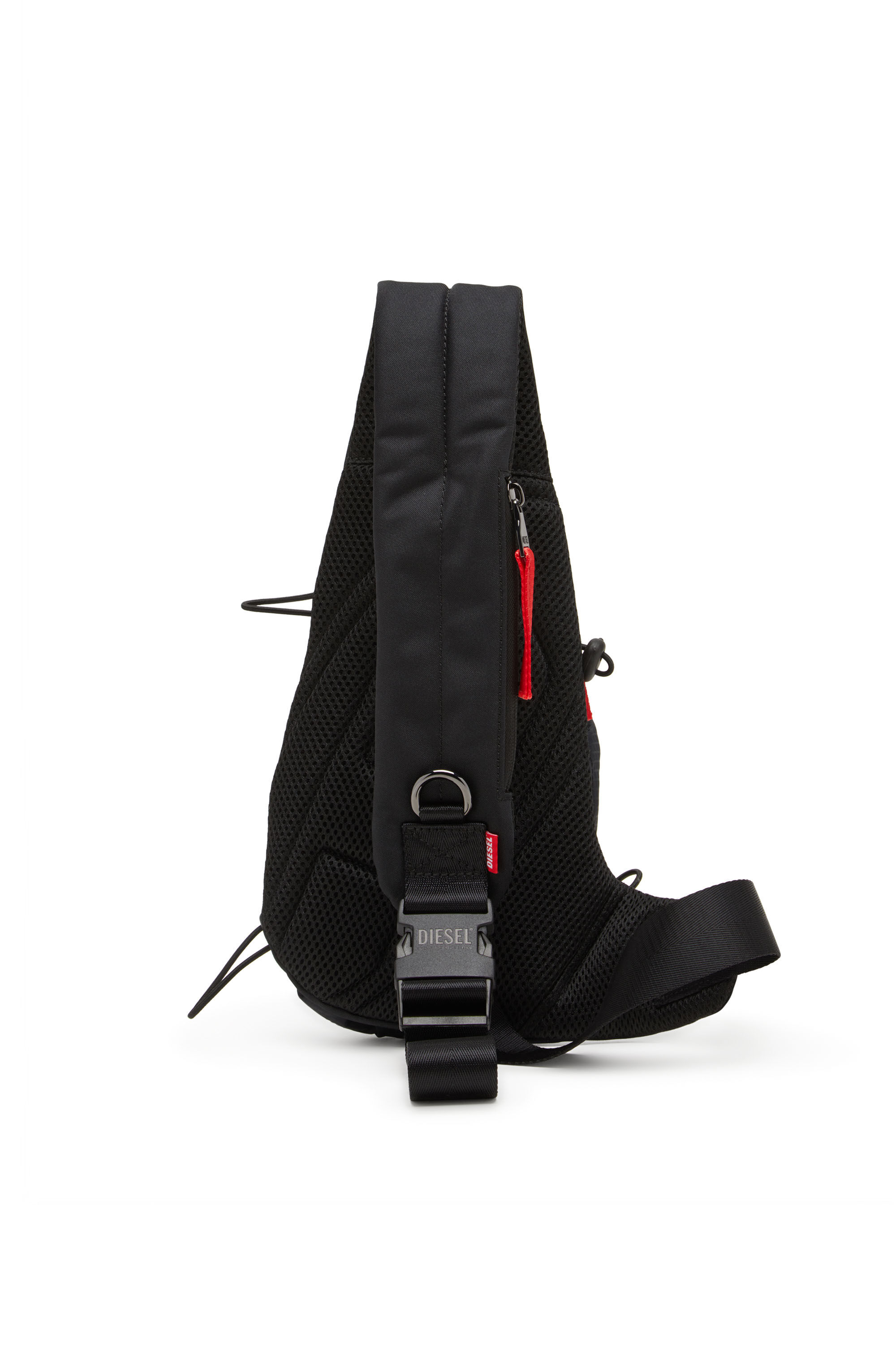 D IESELバック Men's Zip-D-Sling bag in check-jacquard shell | Black | Diesel
