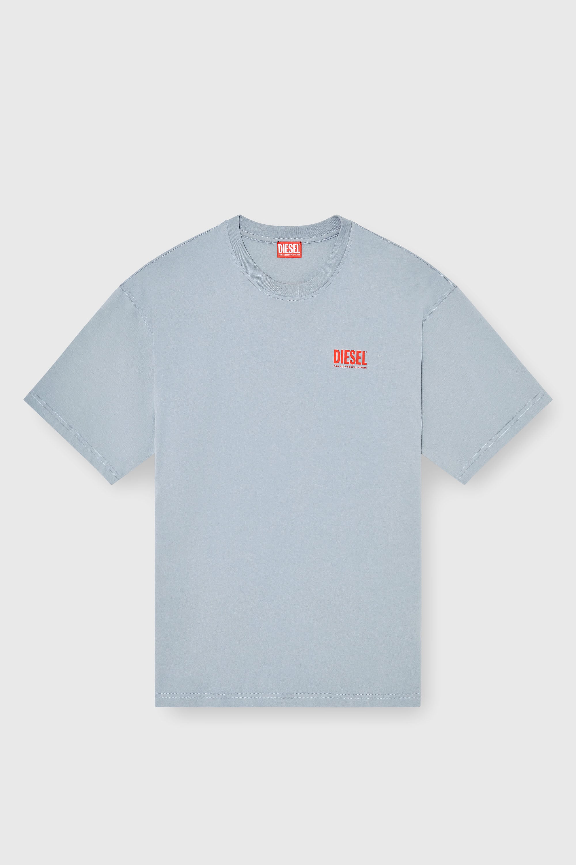 Diesel - T-BOXT-BISK, Man's Cotton T-shirt with Diesel Biscotto print in Light Grey - 2
