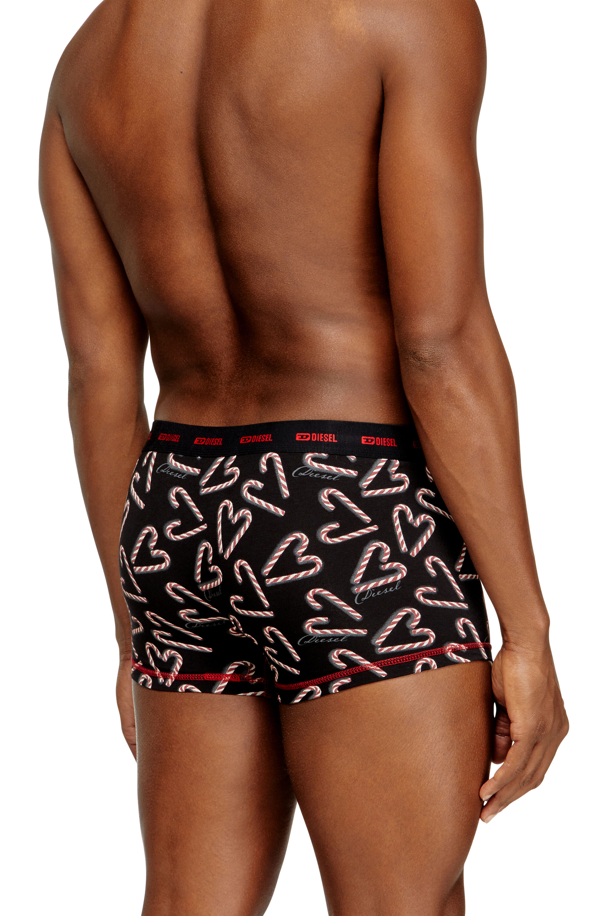 Diesel - DAMIEN-GFT-UTLT-3PACK, Man's Three-pack stretch-cotton boxer briefs in Black/Red - 4