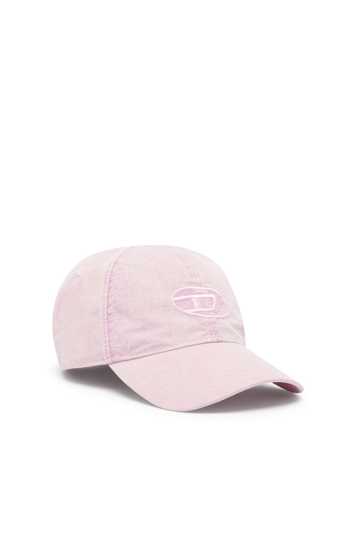 Diesel - C-NYLOFF, Man's Baseball cap with embroidered Oval D in Pink - 1