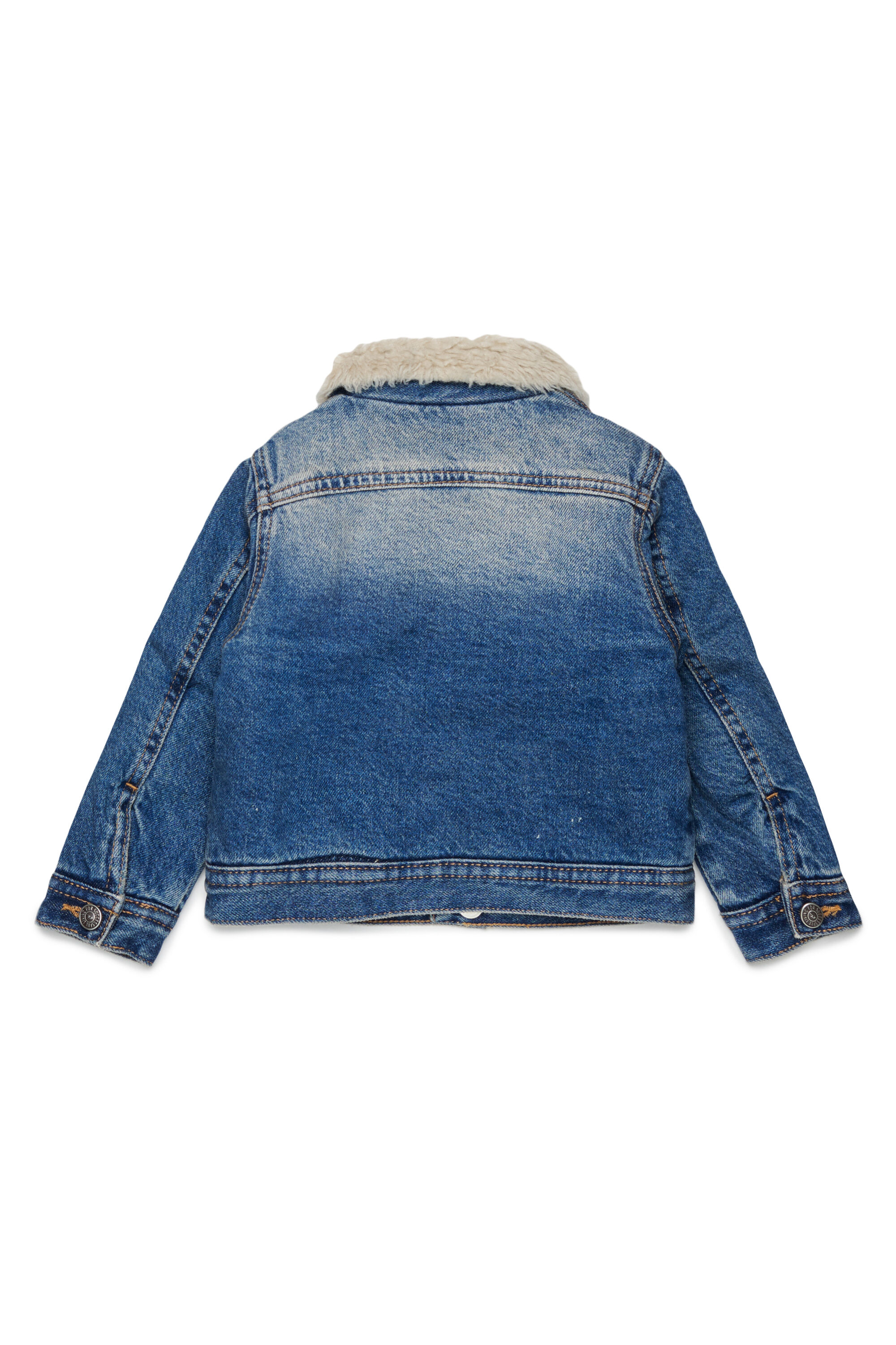 Diesel - JOMYB-FUR, Unisex's Denim jacket with soft pile collar in Medium blue - 2