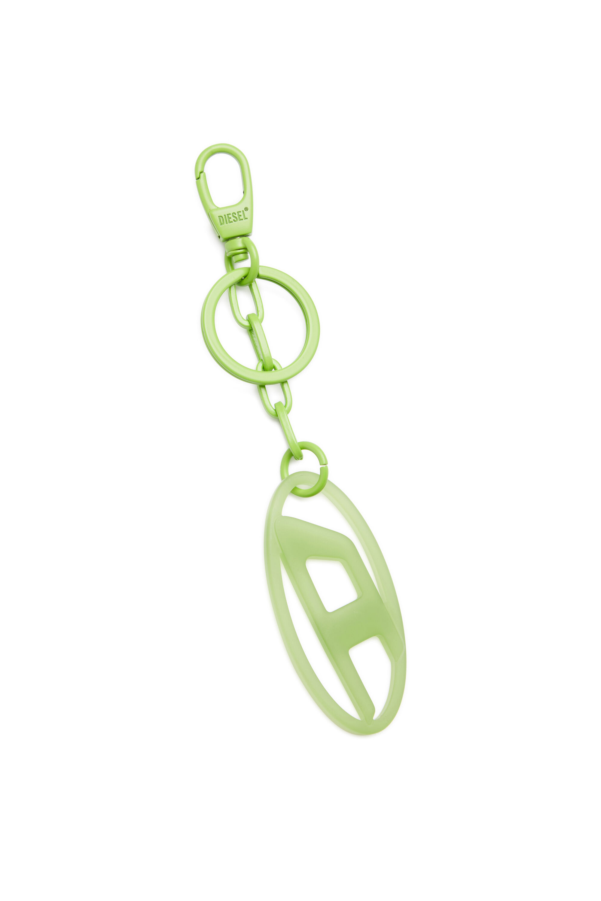 Diesel - OVAL D CHARM, Unisex's Oval D charm/key ring in metal and resin in Green - 3