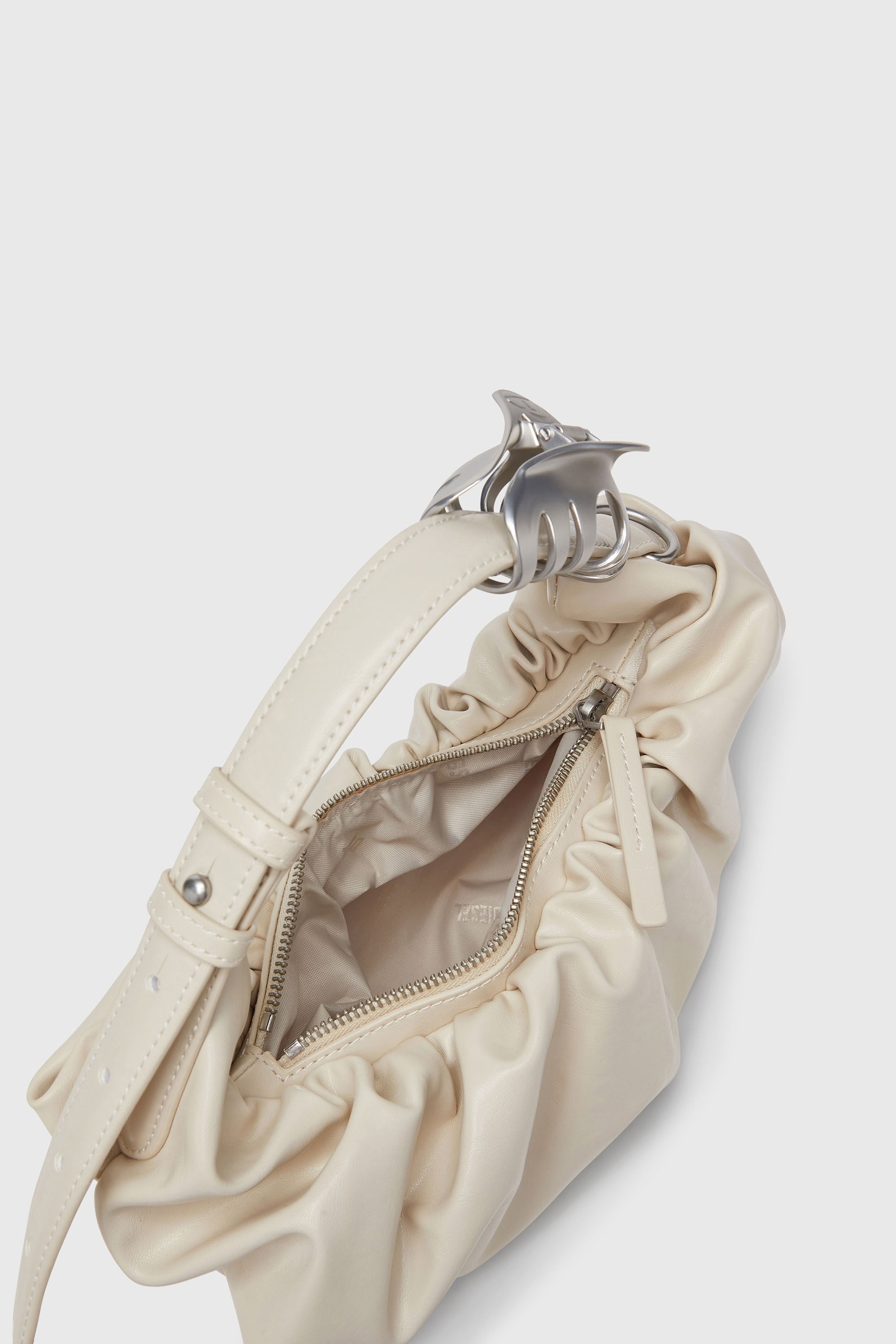 Diesel - GRAB-D HOBO S, Woman's Grab-D-Small scruched hobo bag in White - 3