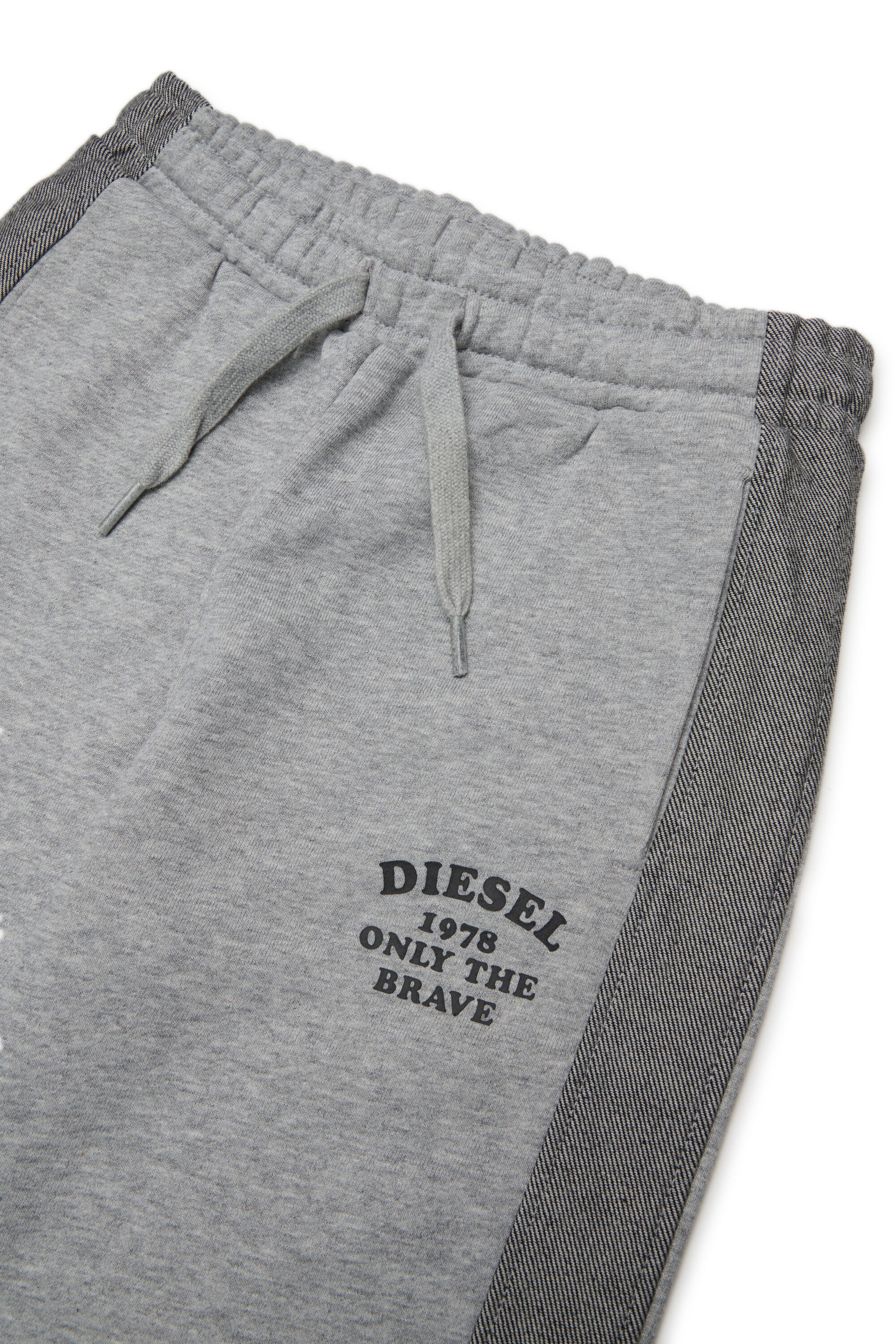 Diesel - PTEAN, Man's Sweatpants with denim side bands in Grey - 3