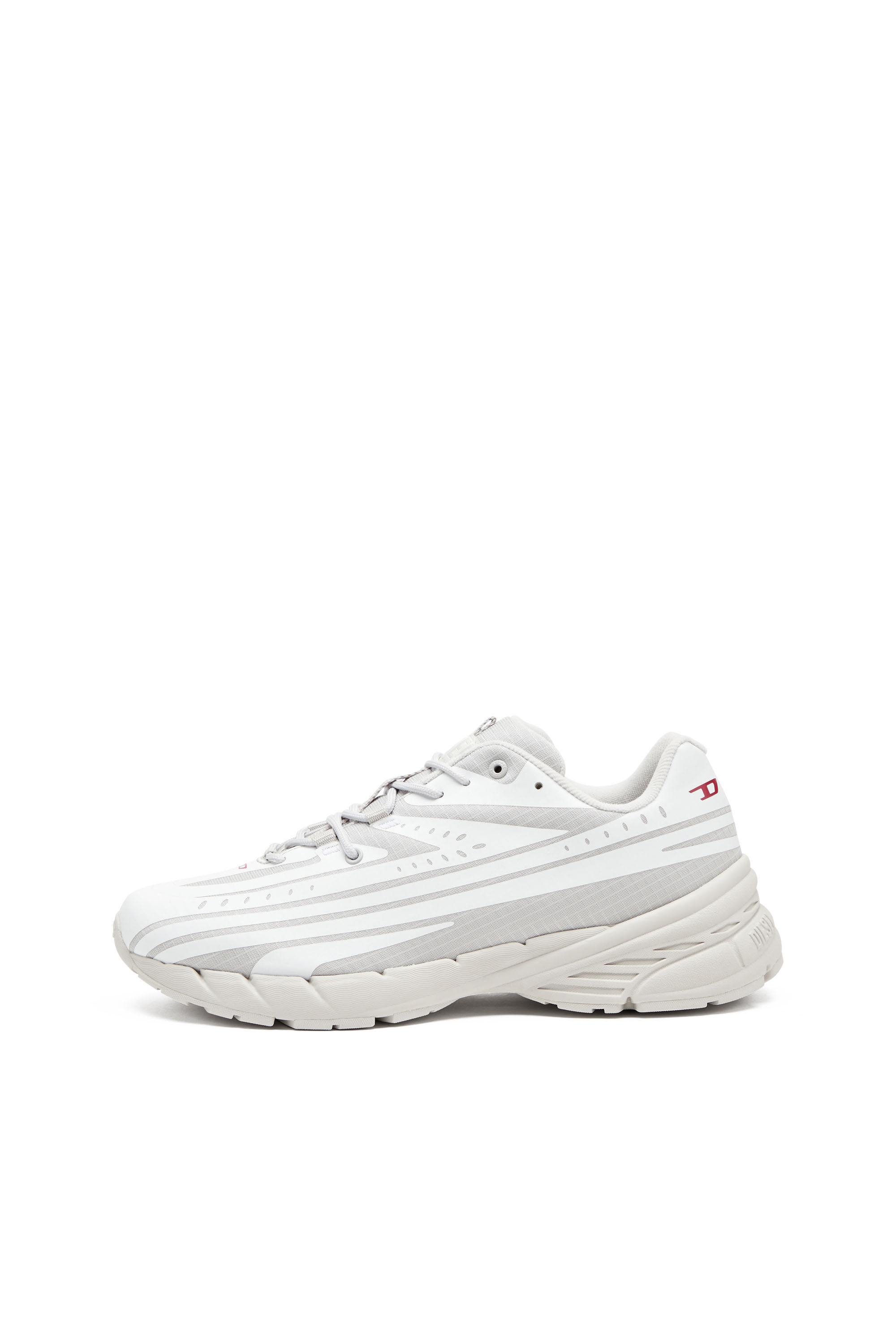 Diesel - D-AIRSPEED LOW W, Woman's D-Airspeed Low-Striped sneakers in coated ripstop in White/Grey - 8