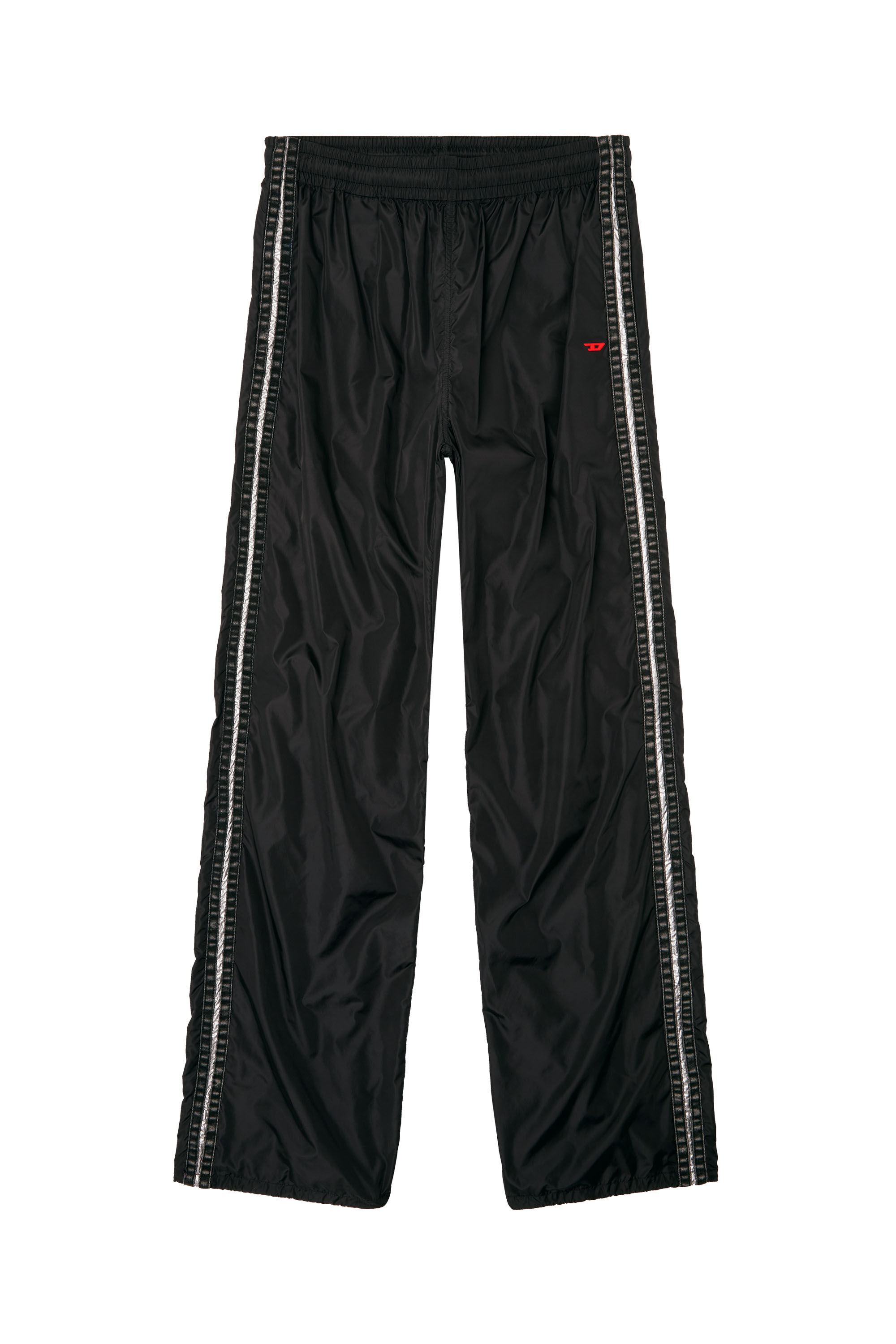 Diesel - P-CARON, Man's Nylon track pants with side bands in Black - 2