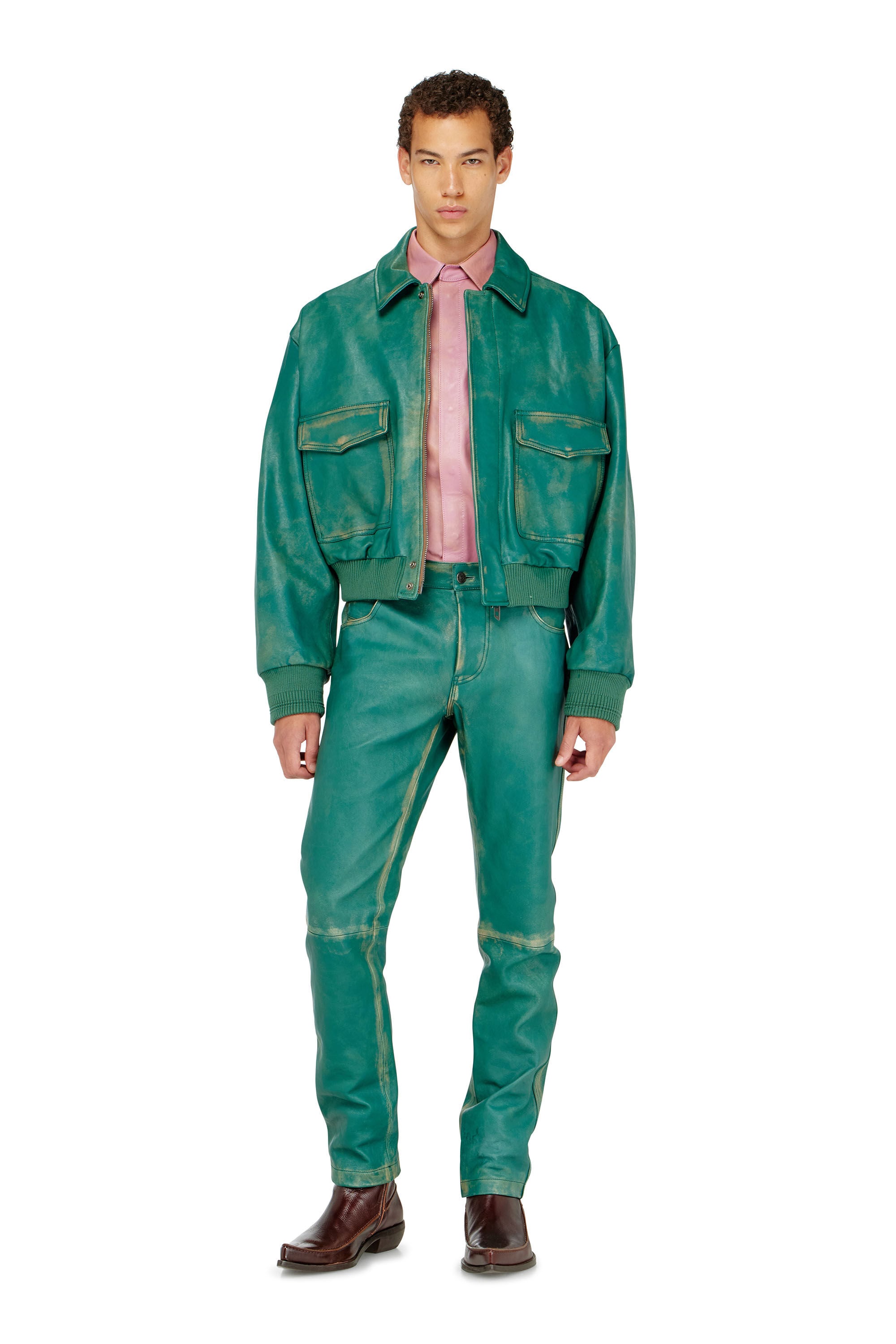 Diesel - P-OCKET, Man's Pants in treated leather in null - 1