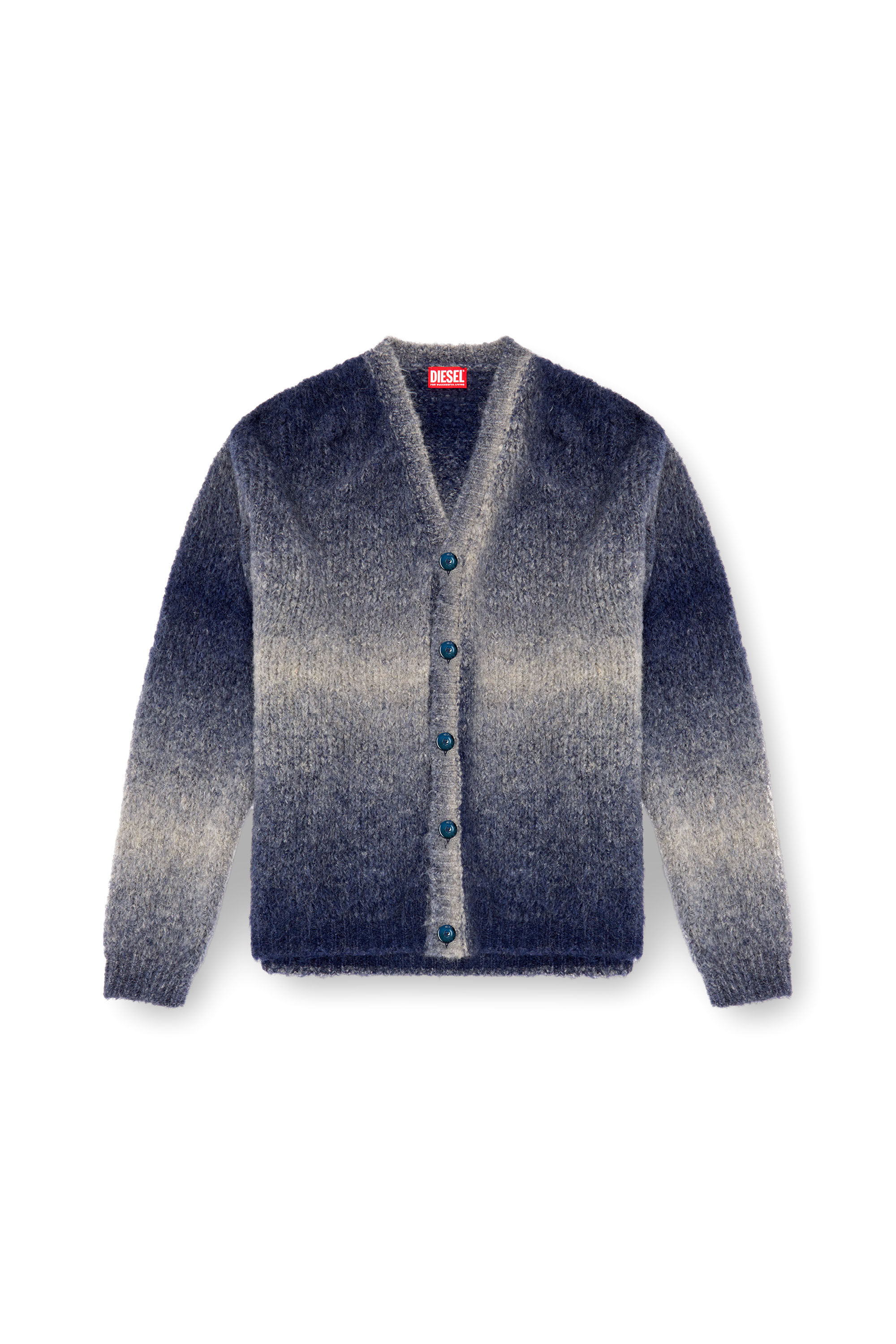 Diesel - K-RAMARRO, Man's Dégradé cardigan in alpaca blend in Blue - 2